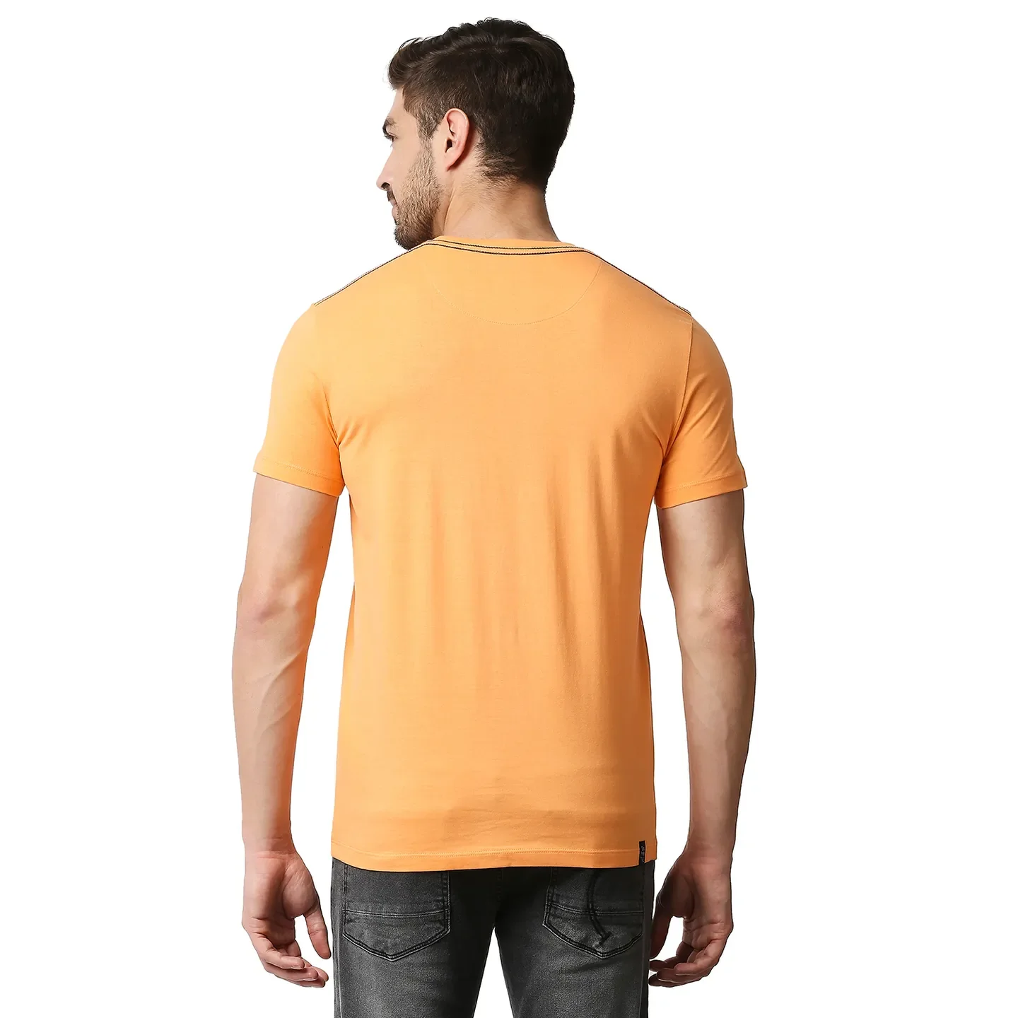 Orange Regular Fit Men's Short Sleeves T-Shirt by Being Human Clothing - Image 4