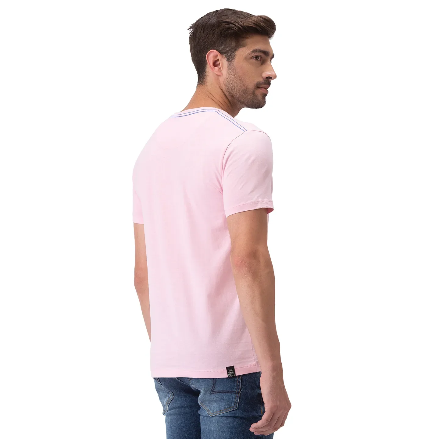 Pink Regular Fit Men's Short Sleeves T-Shirt by Being Human Clothing - Image 3