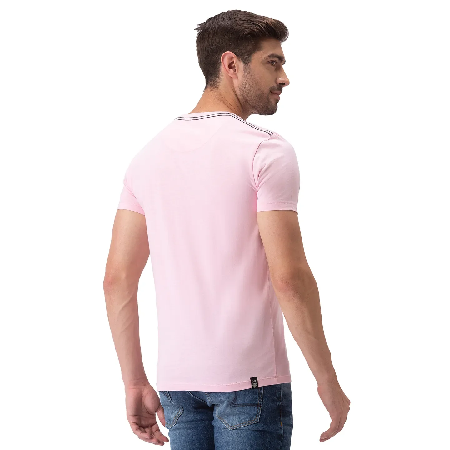 Pink Regular Fit Men's Short Sleeves T-Shirt by Being Human Clothing - Image 3
