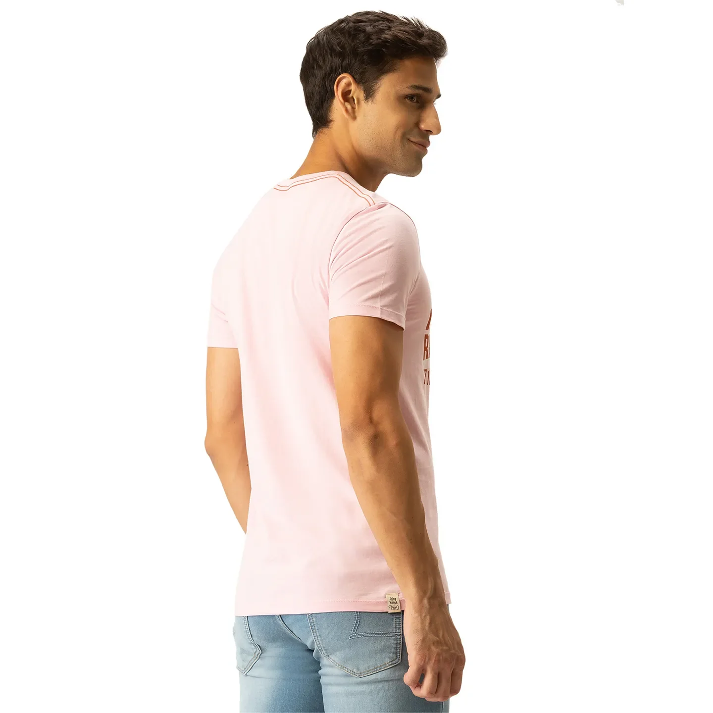 Pink Regular Fit Men's Short Sleeves T-Shirt by Being Human Clothing - Image 3