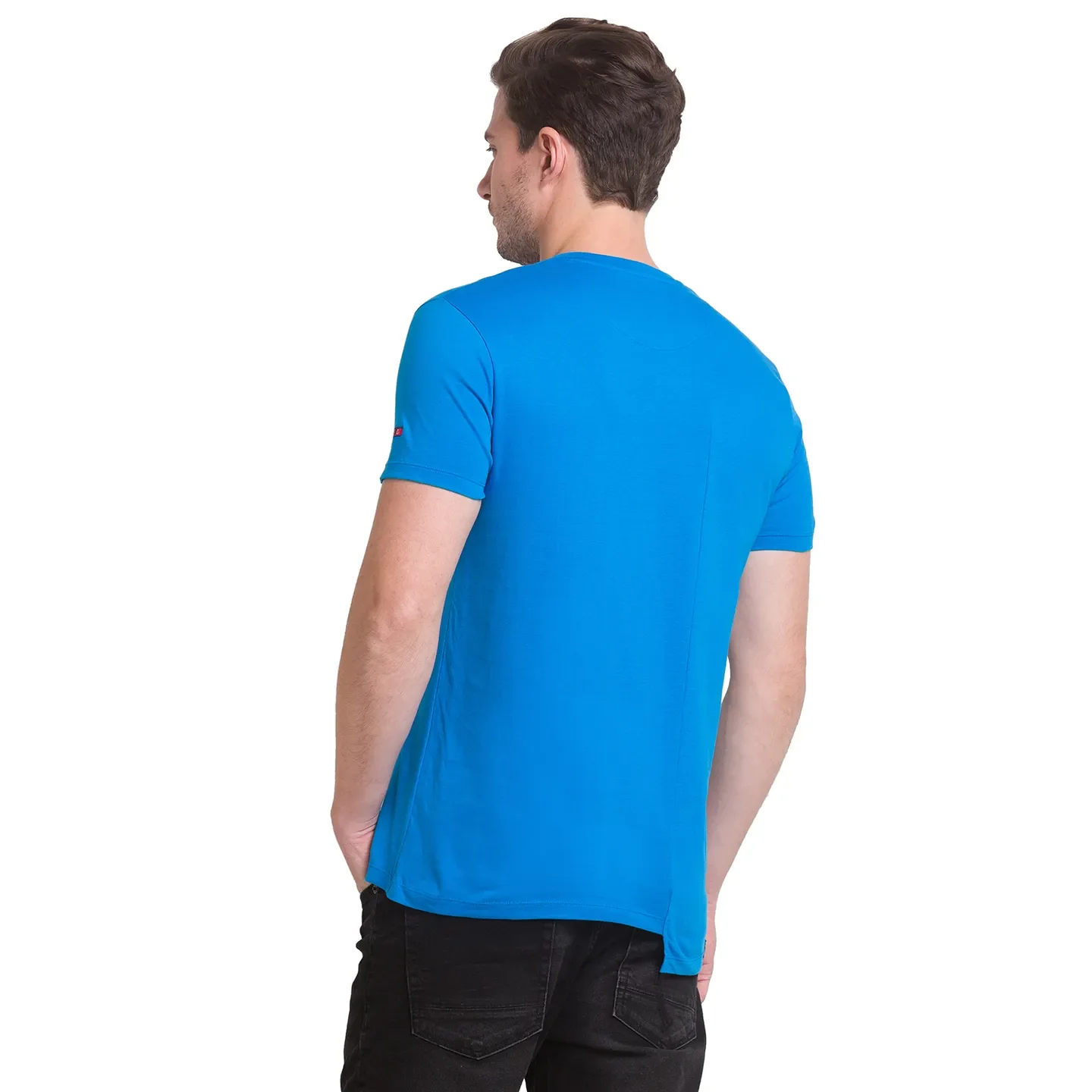 Blue Regular Fit Men's Short Sleeves T-Shirt by Being Human Clothing - Image 2