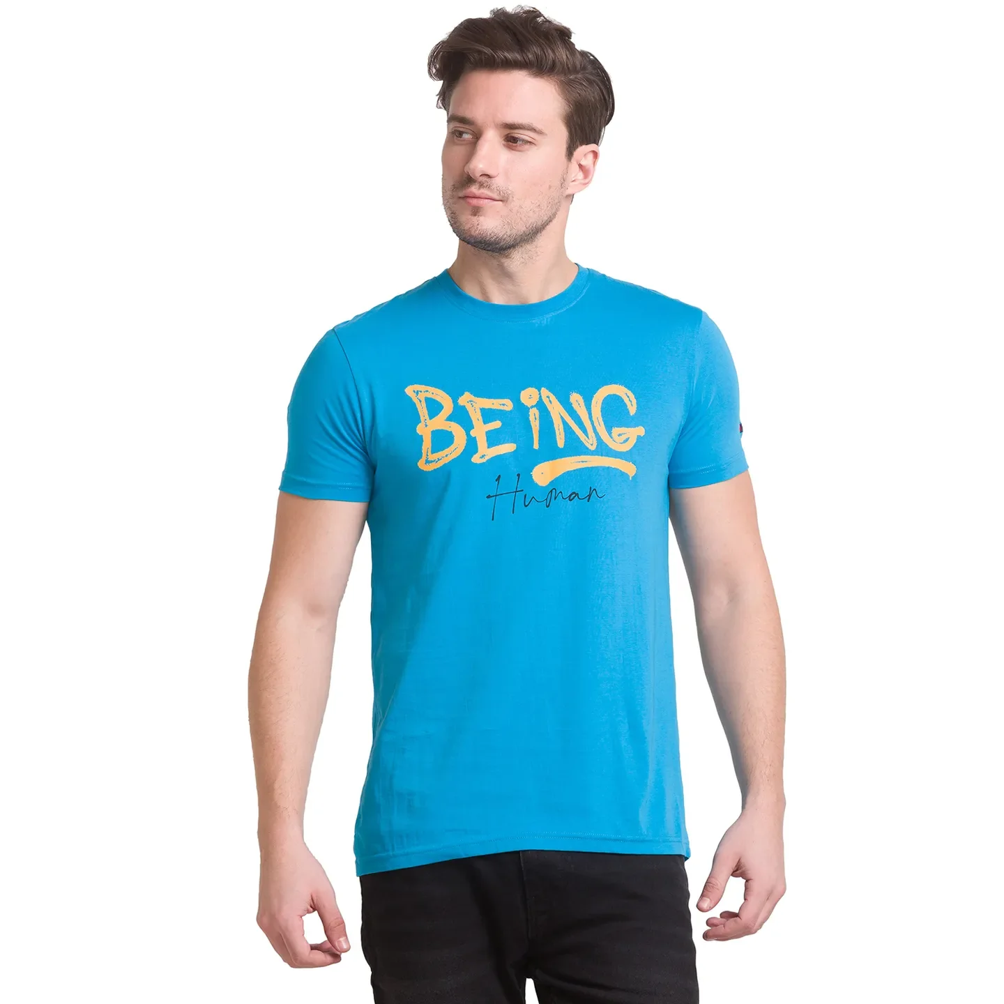 Malibu Blue Regular Fit Round Neck Men's T-Shirt by Being Human Clothing - Image 2