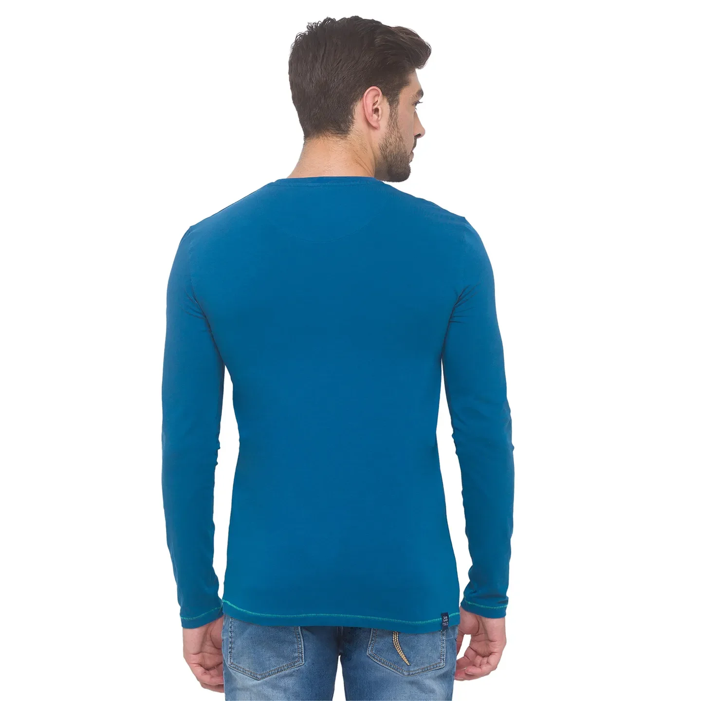 Marine Blue Regular Fit Round Neck Men's T-Shirt by Being Human Clothing - Image 4