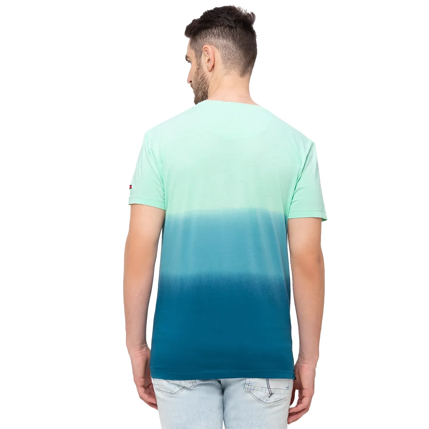 Blue Regular Fit Men's Short Sleeves T-Shirt by Being Human Clothing - Image 3