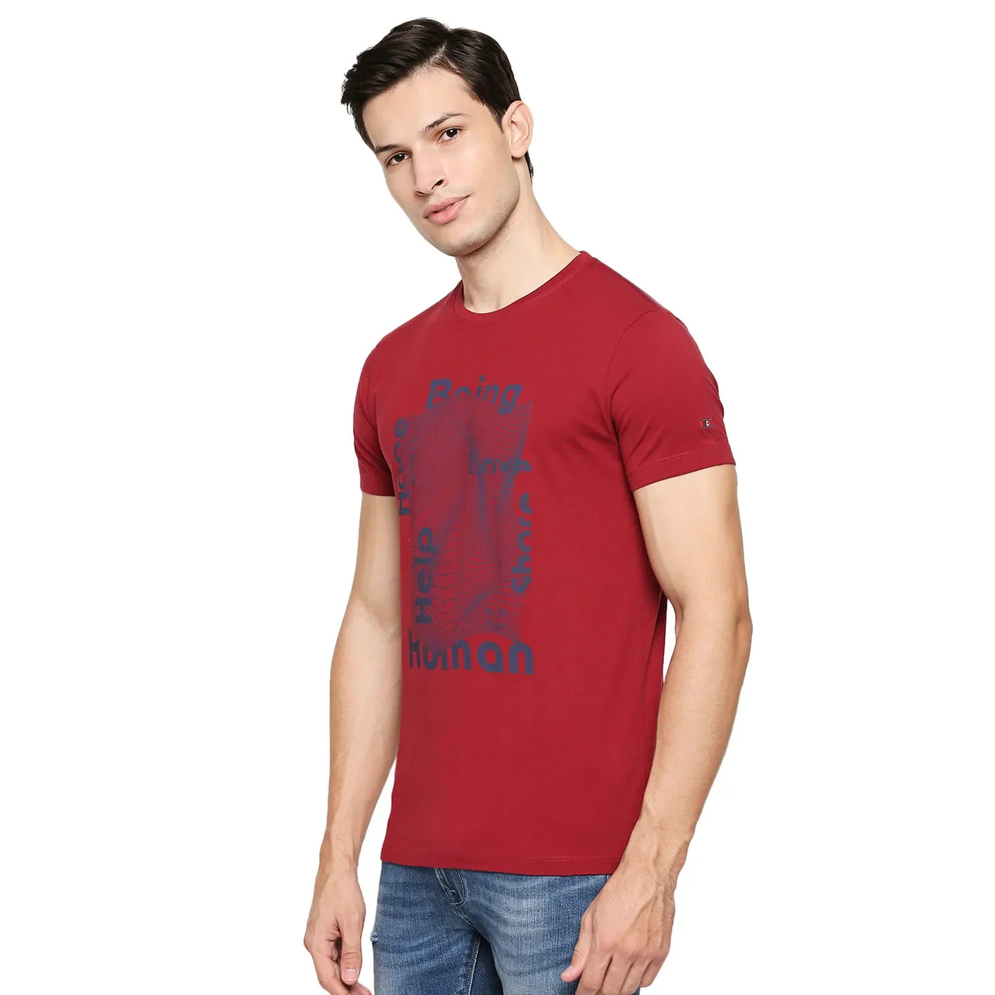 Red Regular Fit Men's Short Sleeves T-Shirt by Being Human Clothing - Image 2
