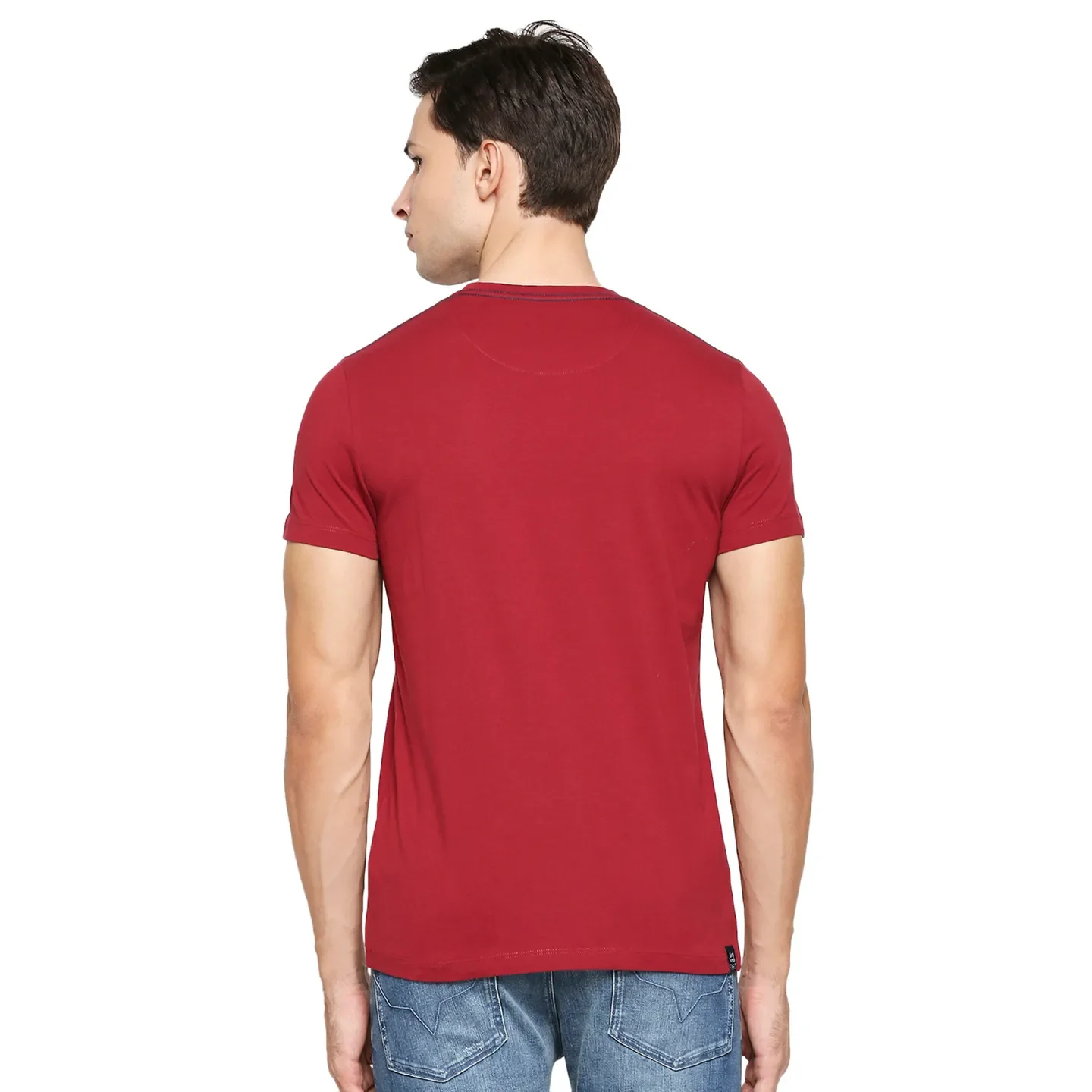 Red Regular Fit Men's Short Sleeves T-Shirt by Being Human Clothing - Image 4