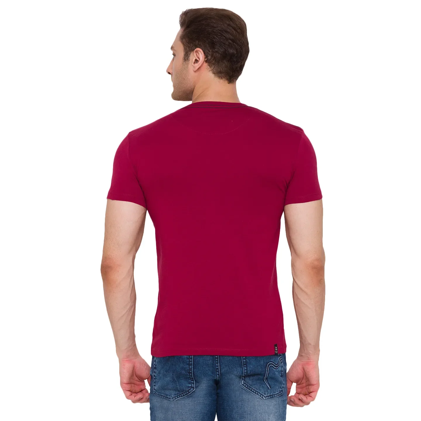 Red Regular Fit Men's Short Sleeves T-Shirt by Being Human Clothing - Image 3