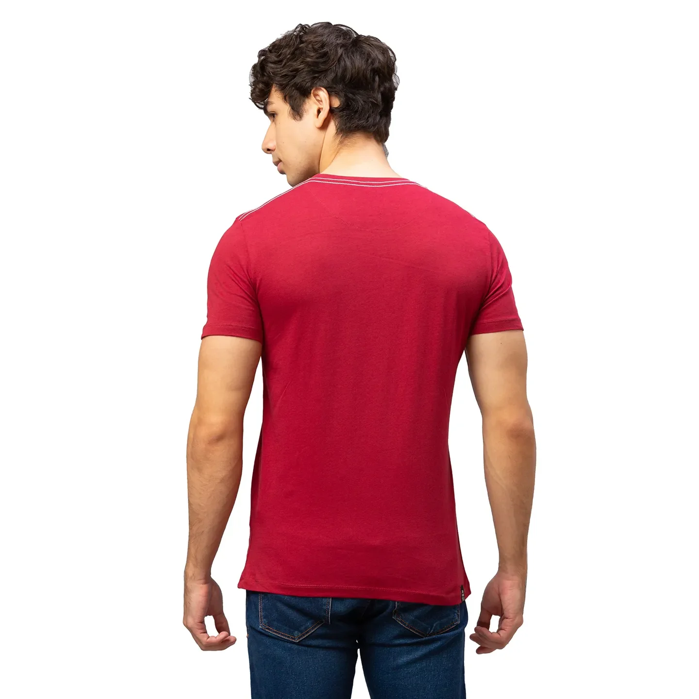 Red Regular Fit Men's Short Sleeves T-Shirt by Being Human Clothing - Image 3
