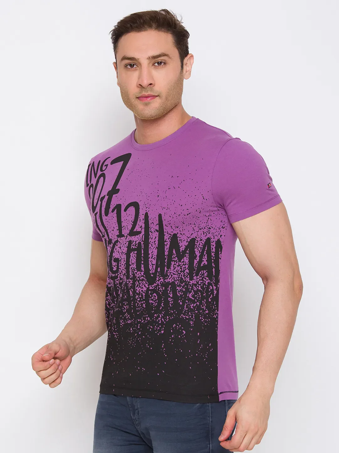 Pink Regular Fit Men's Short Sleeves T-Shirt by Being Human Clothing - Image 2