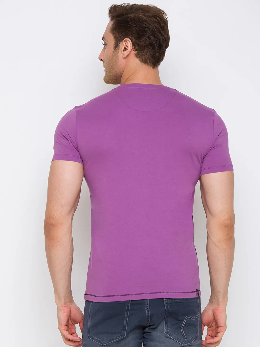 Pink Regular Fit Men's Short Sleeves T-Shirt by Being Human Clothing - Image 3