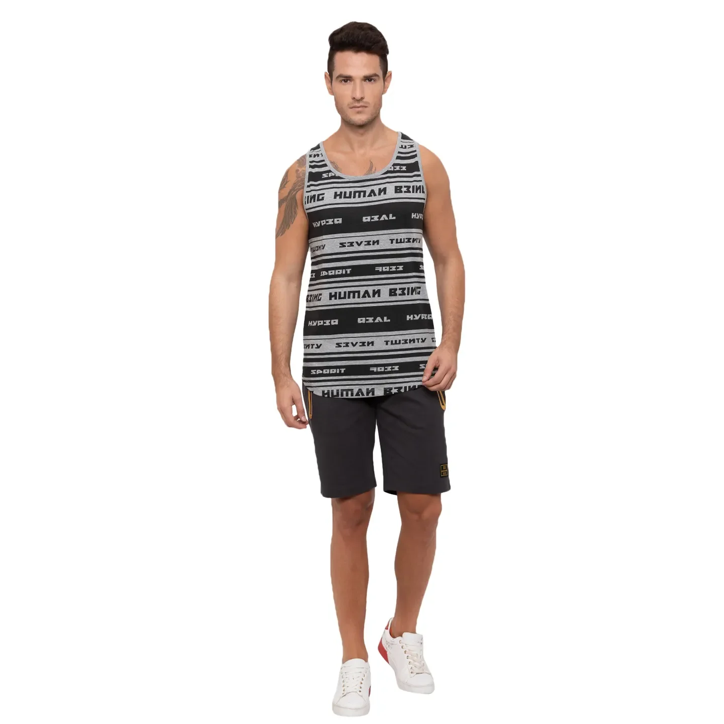 Grey Regular Fit Men's T-Shirt by Being Human Clothing - Image 2
