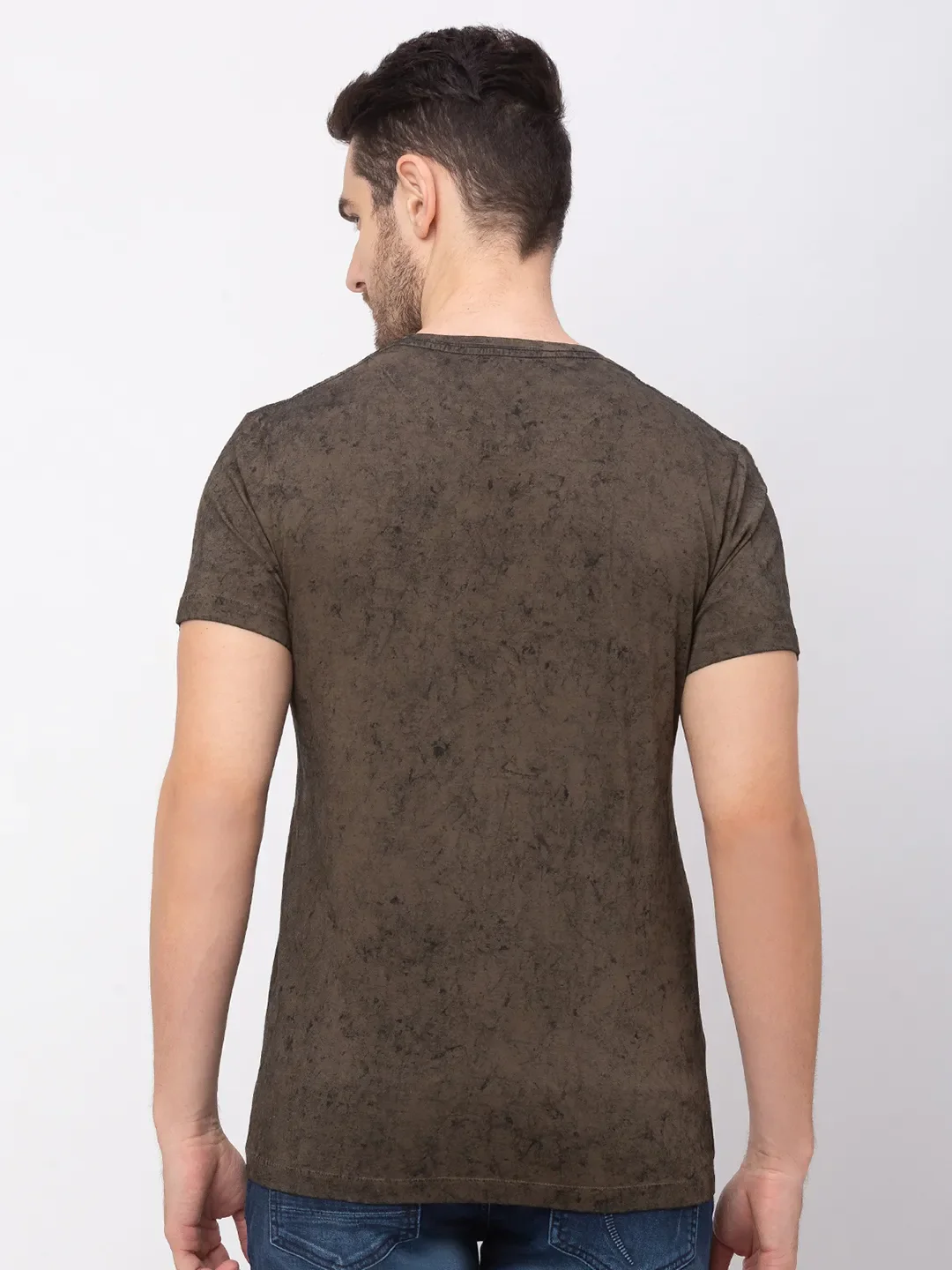 Green Regular Fit Men's Short Sleeves T-Shirt by Being Human Clothing - Image 6