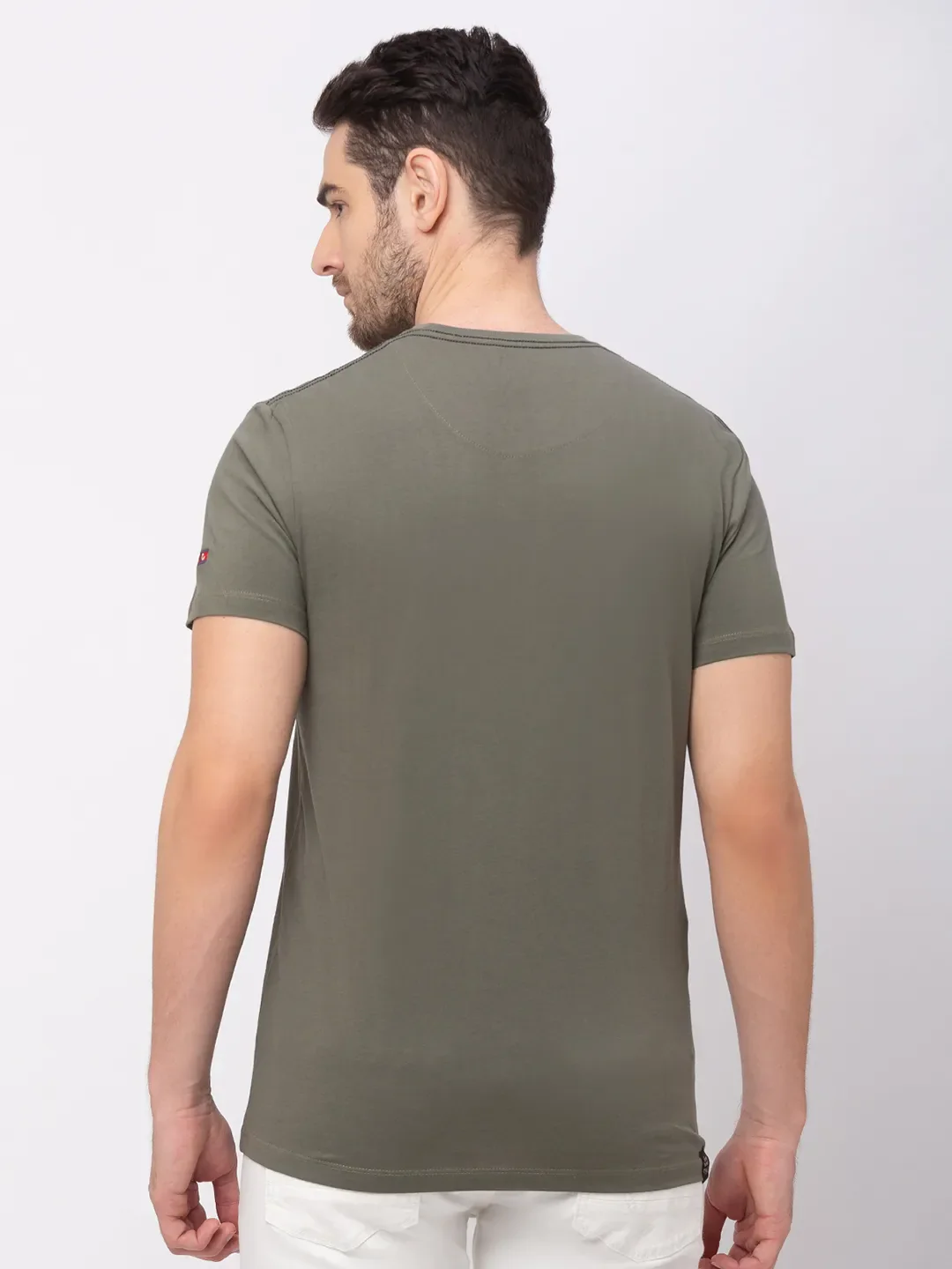 Green Regular Fit Men's Short Sleeves T-Shirt by Being Human Clothing - Image 6