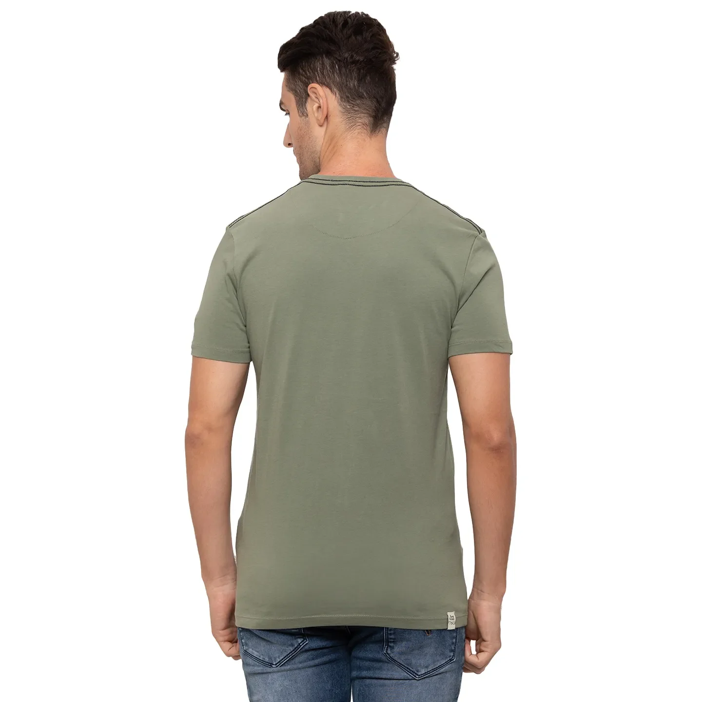 Green Regular Fit Men's T-Shirt by Being Human Clothing - Image 3