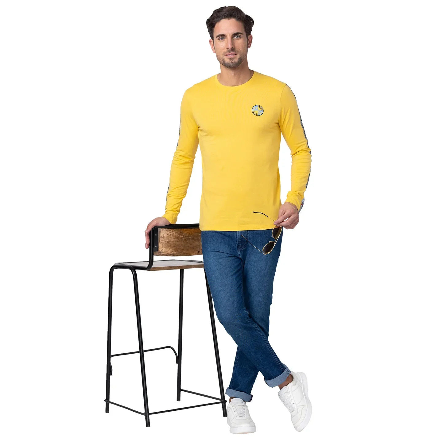 Purple Regular Fit Men's Long Sleeves T-Shirt by Being Human Clothing - Image 6