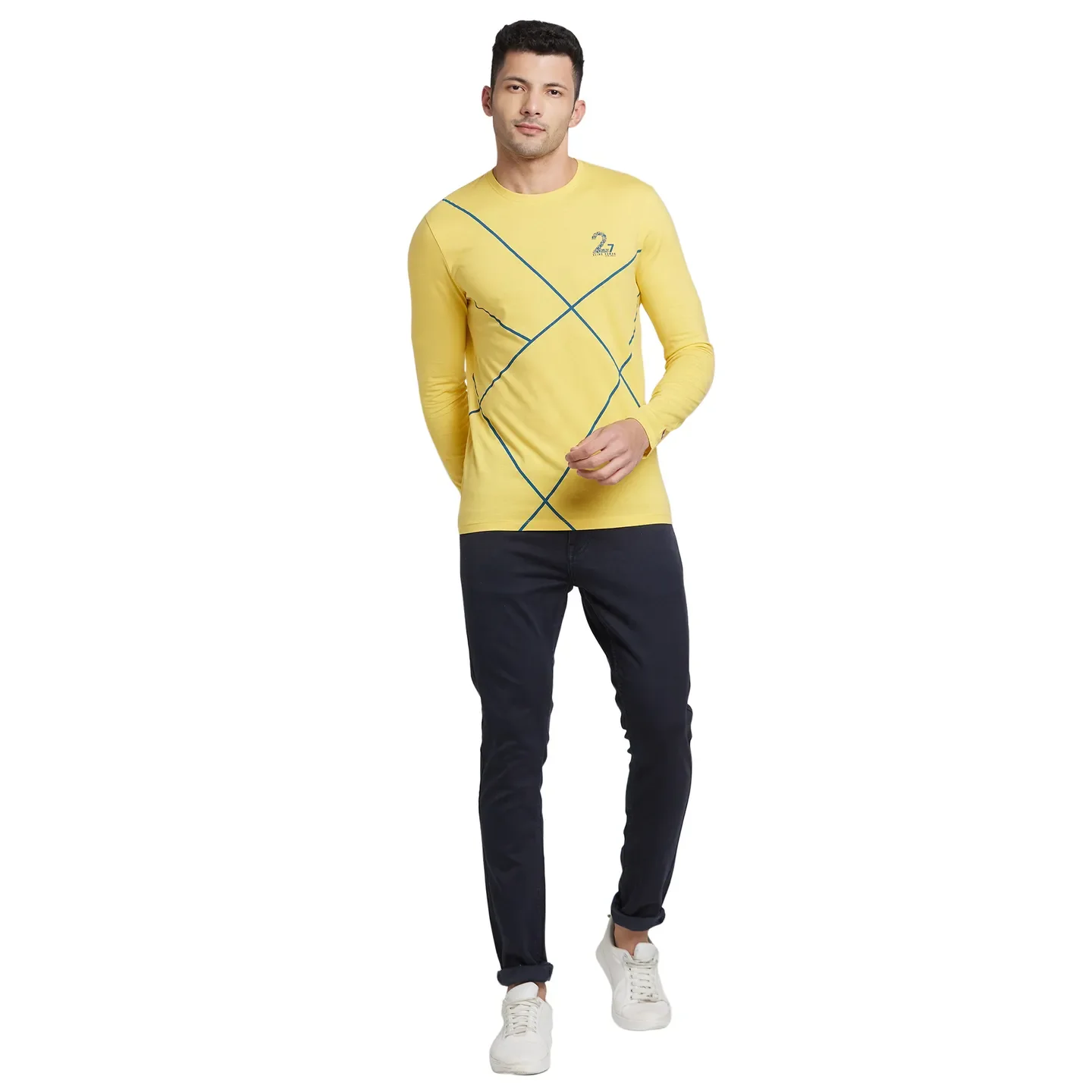 Purple Regular Fit Men's Long Sleeves T-Shirt by Being Human Clothing - Image 5