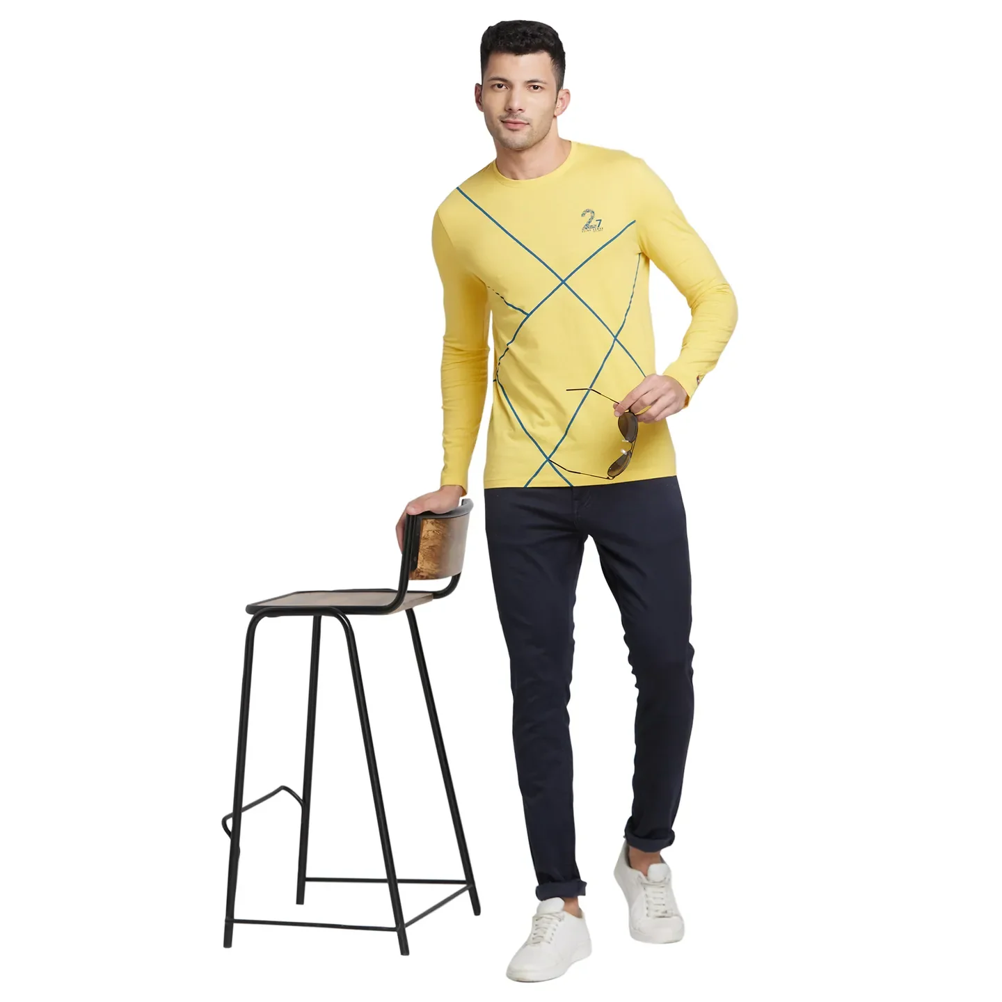 Purple Regular Fit Men's Long Sleeves T-Shirt by Being Human Clothing - Image 6