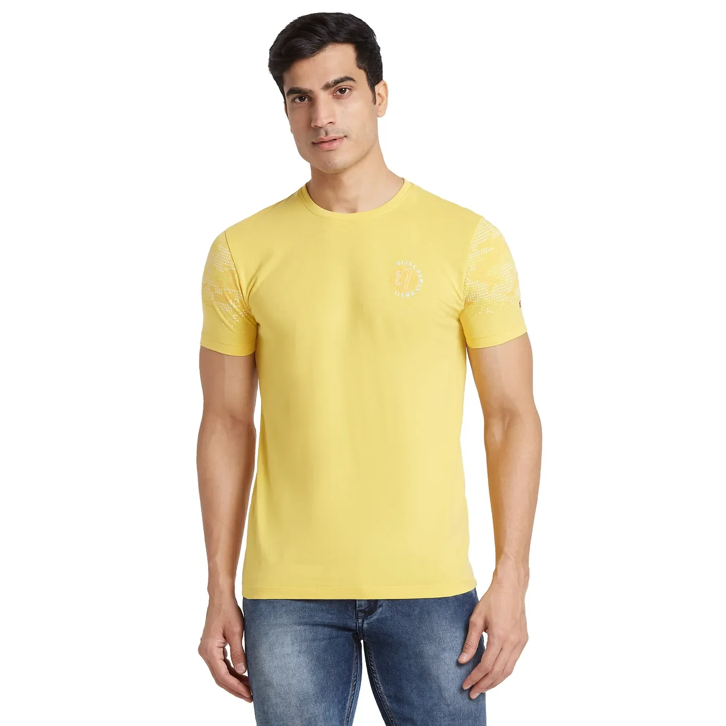 Purple Regular Fit Men's Short Sleeves T-Shirt by Being Human Clothing