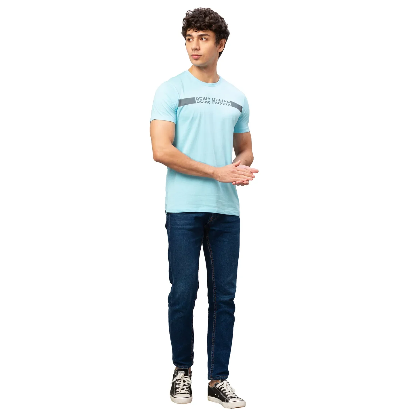 Green Regular Fit Men's Short Sleeves T-Shirt by Being Human Clothing - Image 2