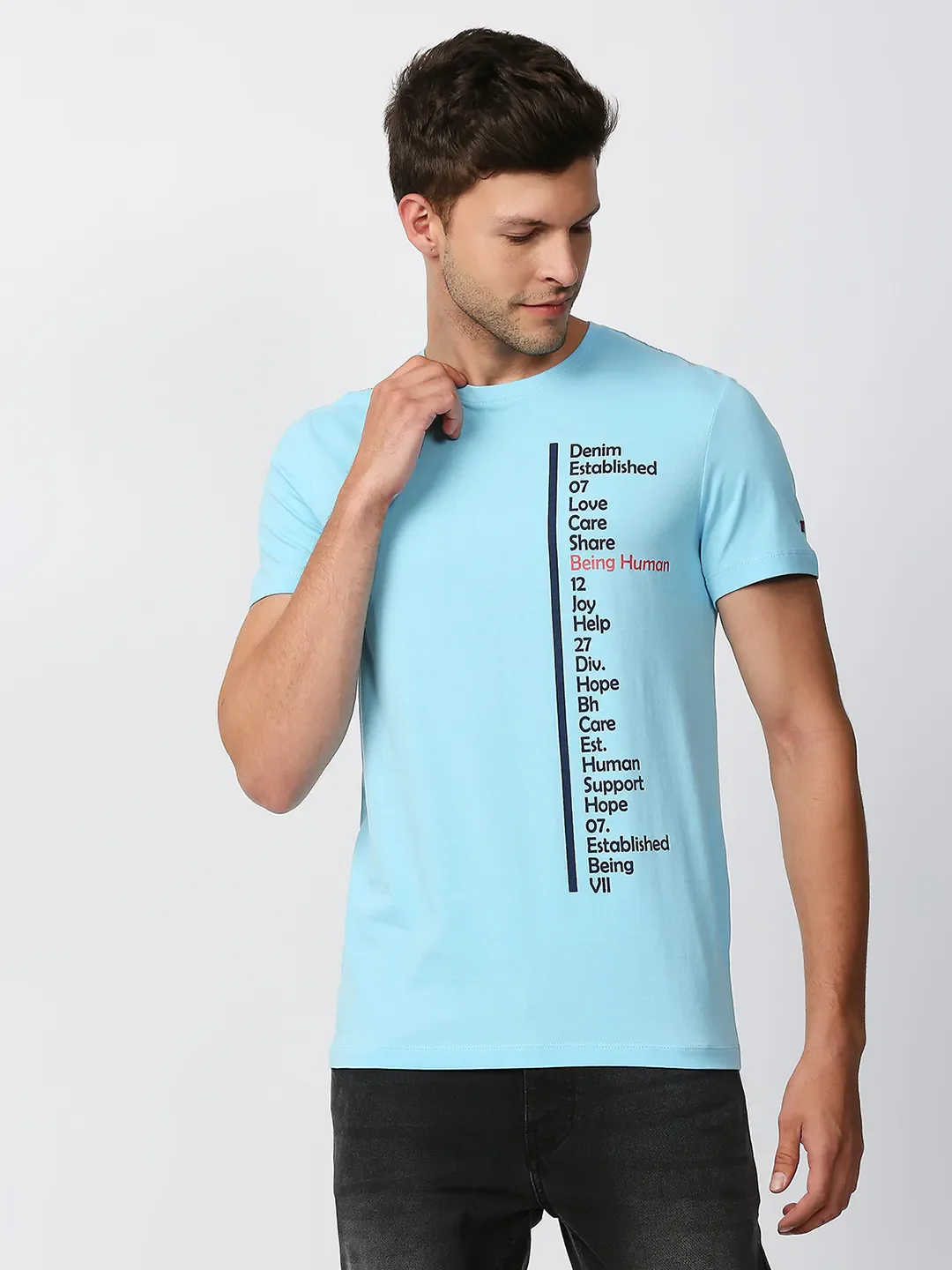 Green Regular Fit Men's Short Sleeves T-Shirt by Being Human Clothing