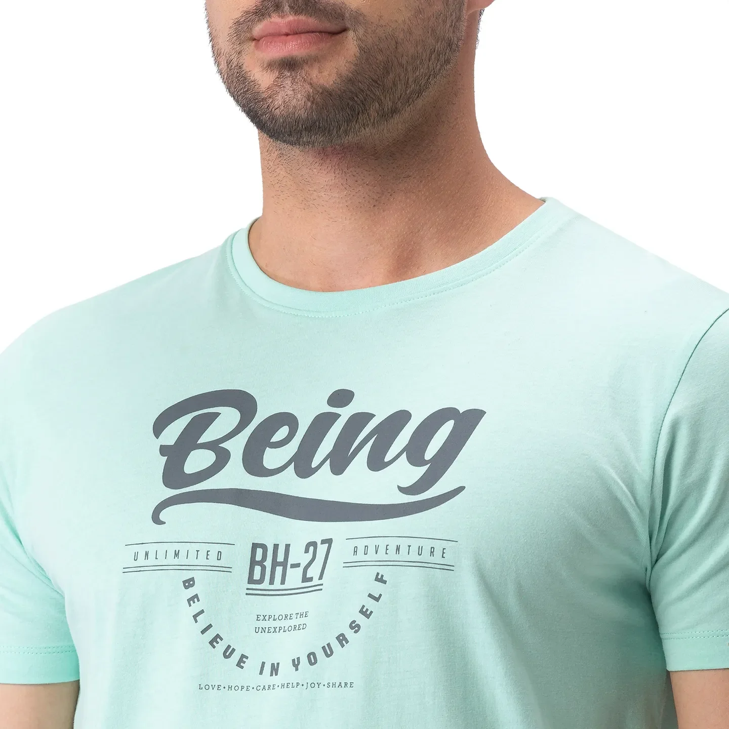 Green Regular Fit Men's Short Sleeves T-Shirt by Being Human Clothing - Image 4
