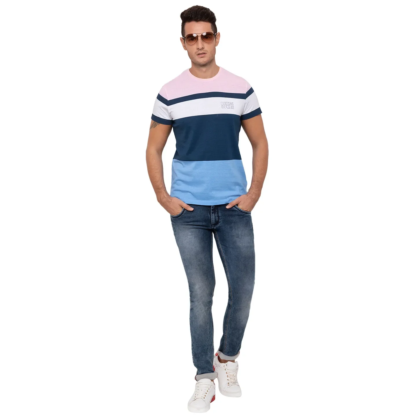 Blue Regular Fit Men's T-Shirt by Being Human Clothing - Image 2
