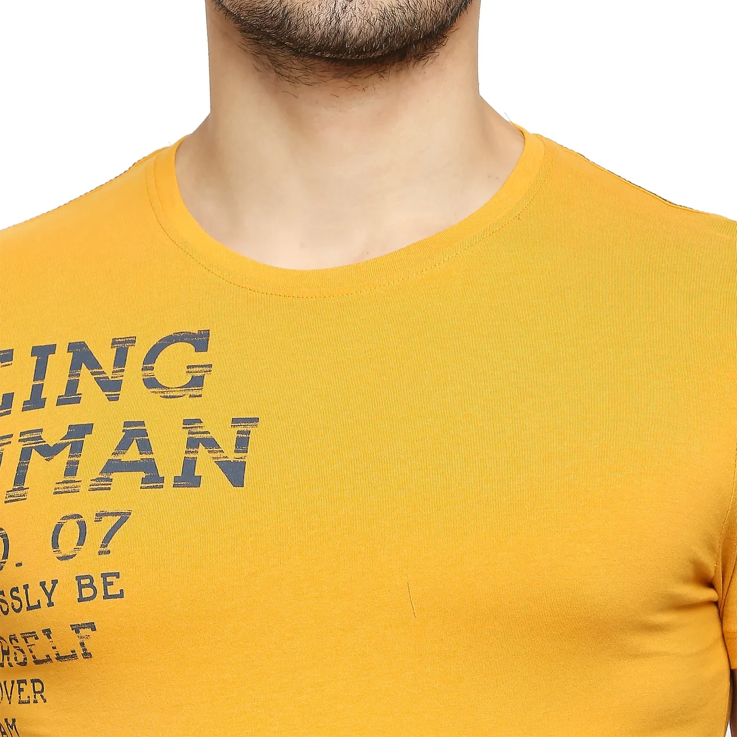 Mustard Regular Fit Round Neck Men's T-Shirt by Being Human Clothing - Image 5