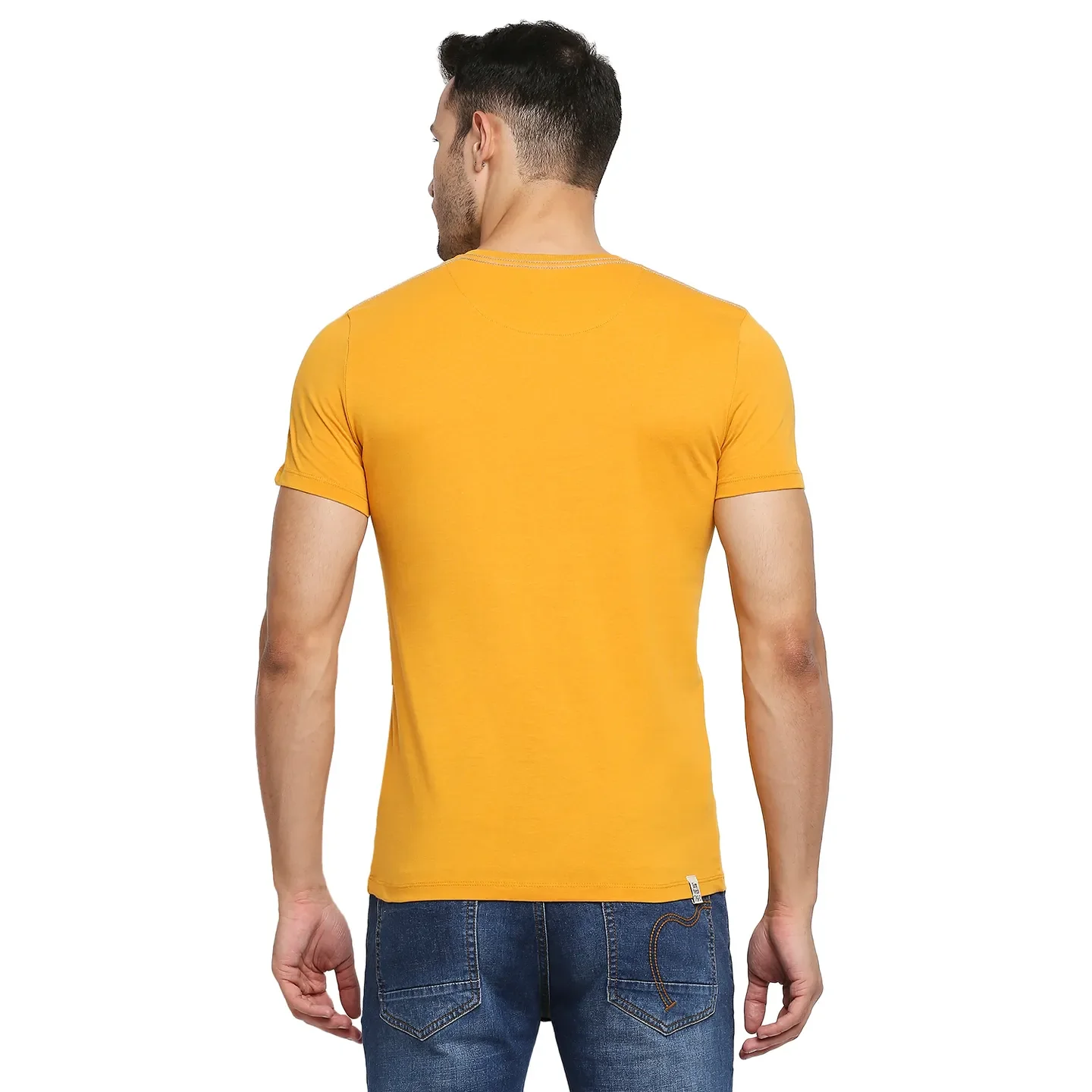 Yellow Regular Fit Men's Short Sleeves T-Shirt by Being Human Clothing - Image 4