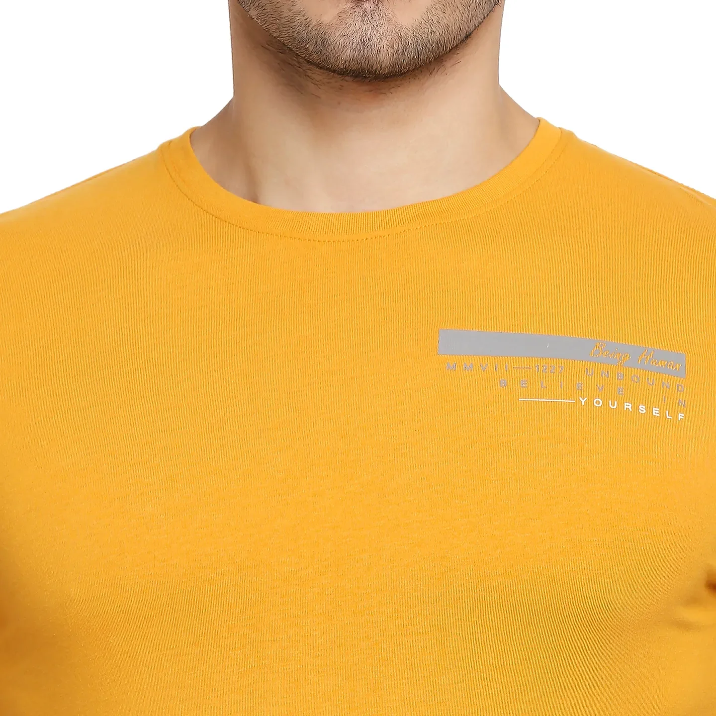 Yellow Regular Fit Men's Short Sleeves T-Shirt by Being Human Clothing - Image 5