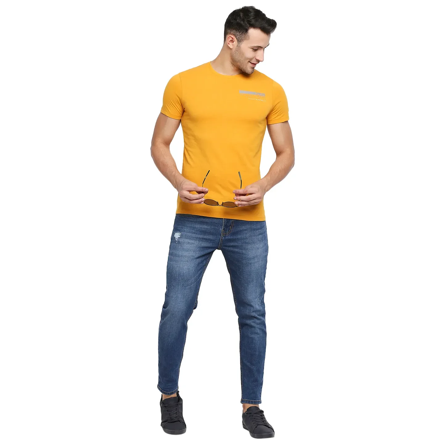 Yellow Regular Fit Men's Short Sleeves T-Shirt by Being Human Clothing - Image 6