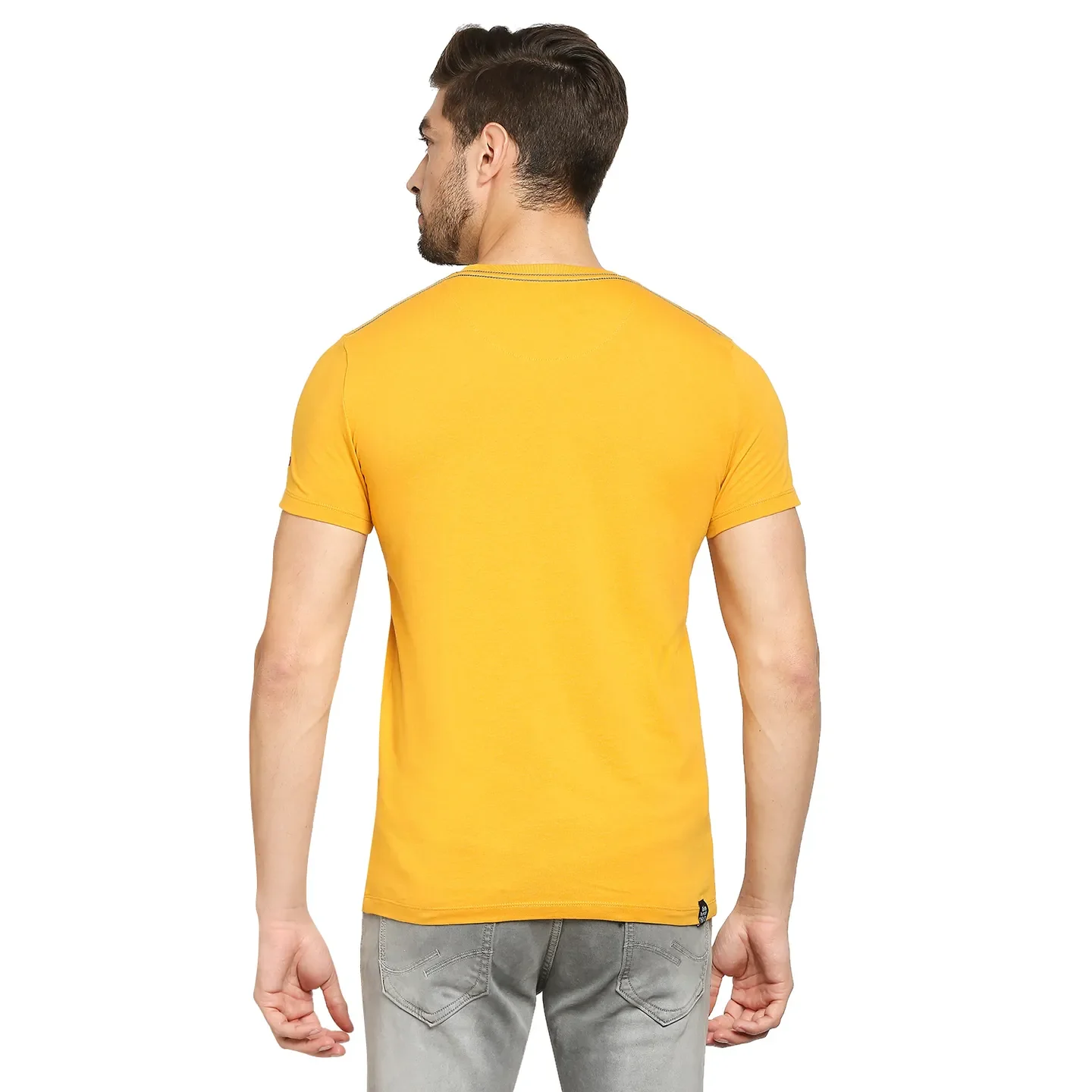 Yellow Regular Fit Men's Short Sleeves T-Shirt by Being Human Clothing - Image 18