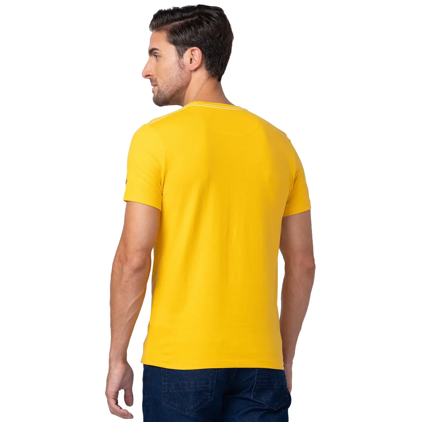 Yellow Regular Fit Men's Short Sleeves T-Shirt by Being Human Clothing - Image 3