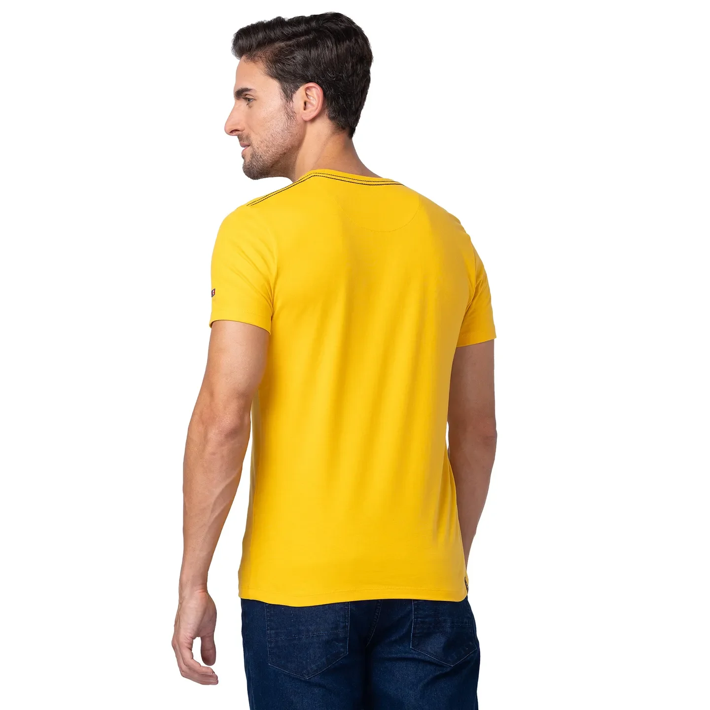 Yellow Regular Fit Men's Short Sleeves T-Shirt by Being Human Clothing - Image 3