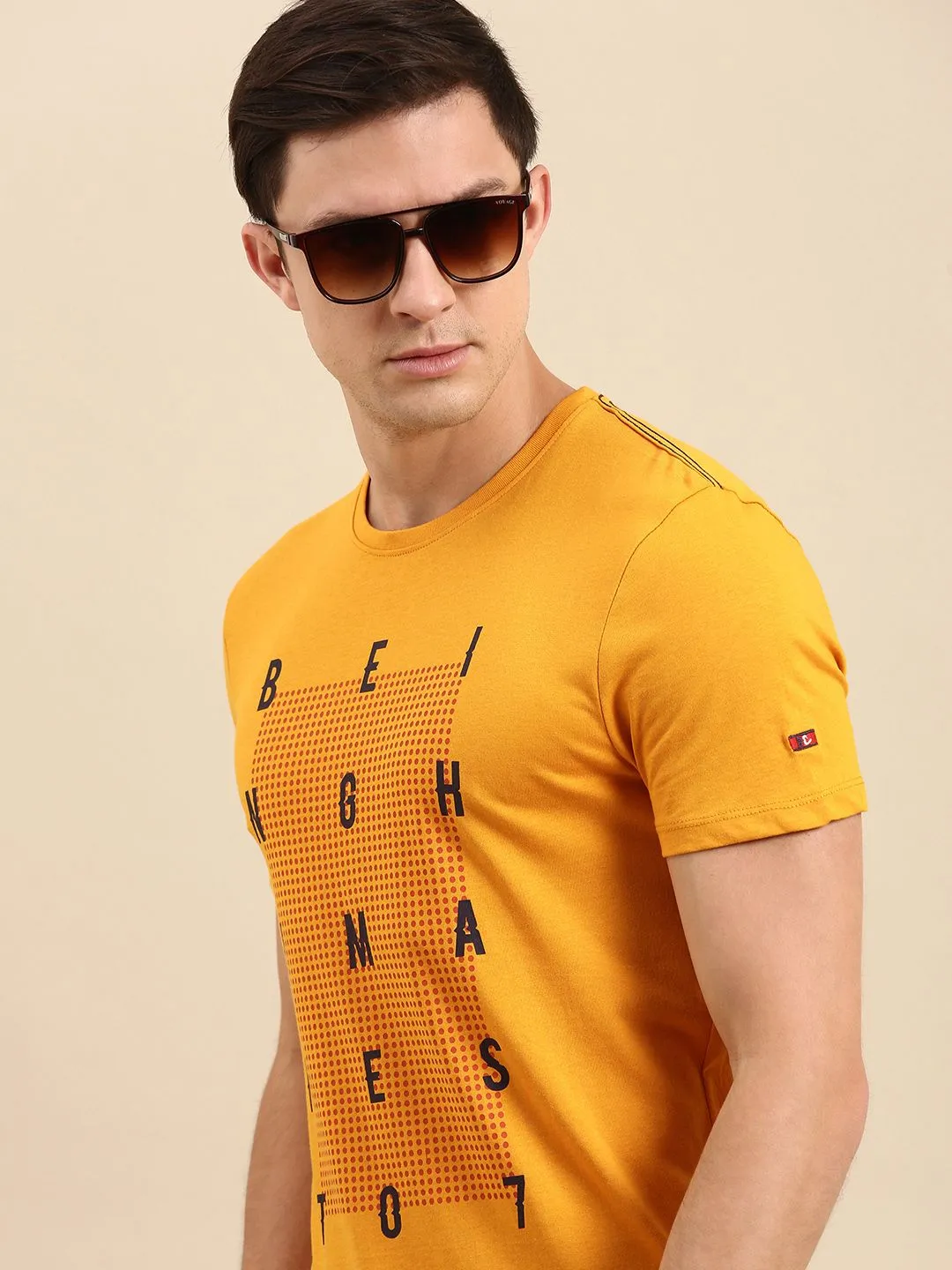 Yellow Regular Fit Men's Short Sleeves T-Shirt by Being Human Clothing