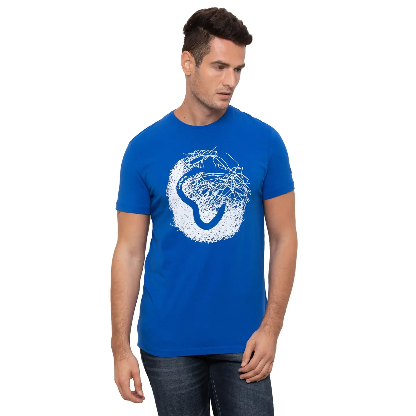 Blue Regular Fit Men's Short Sleeves T-Shirt by Being Human Clothing