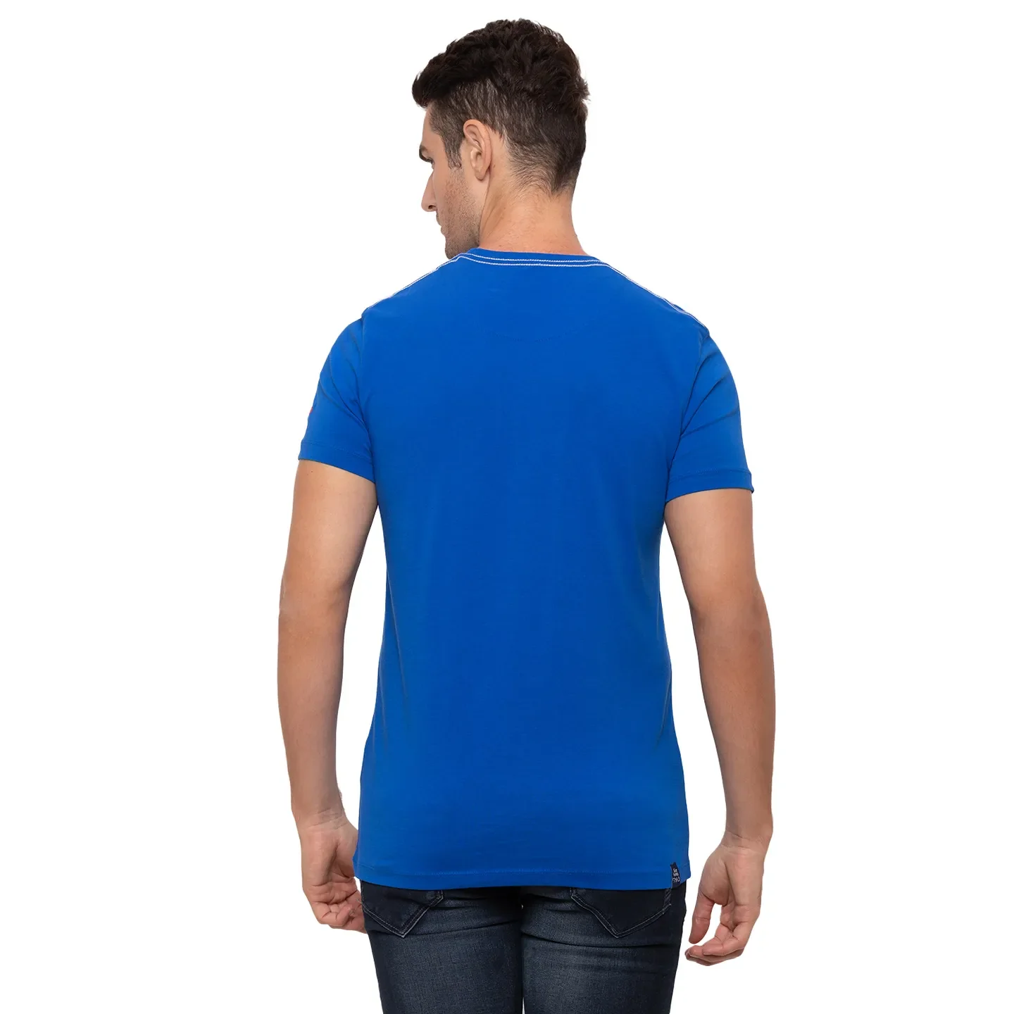 Blue Regular Fit Men's Short Sleeves T-Shirt by Being Human Clothing - Image 3