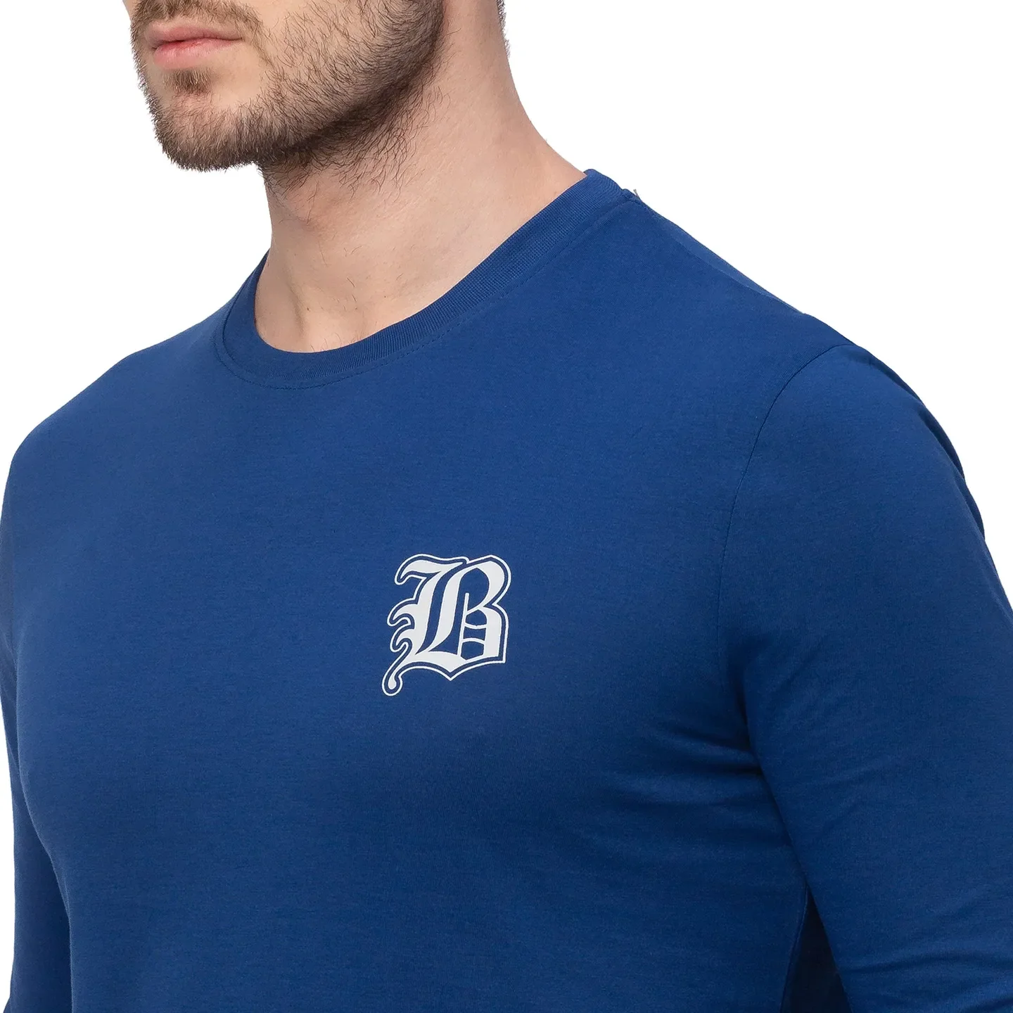 Blue Regular Fit Men's Long Sleeves T-Shirt by Being Human Clothing - Image 4