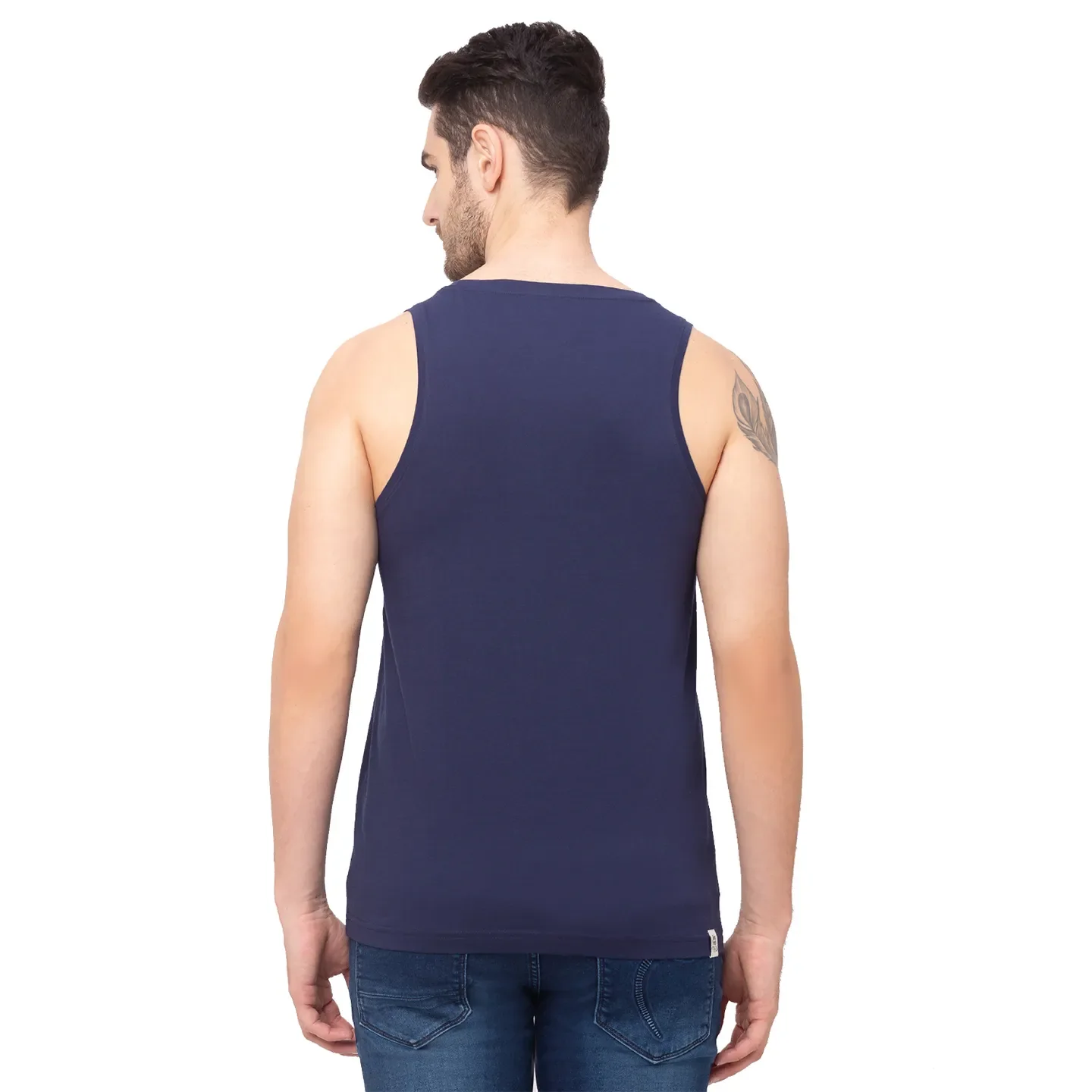 Navy Regular Fit Round Neck Men's T-Shirt by Being Human Clothing - Image 3
