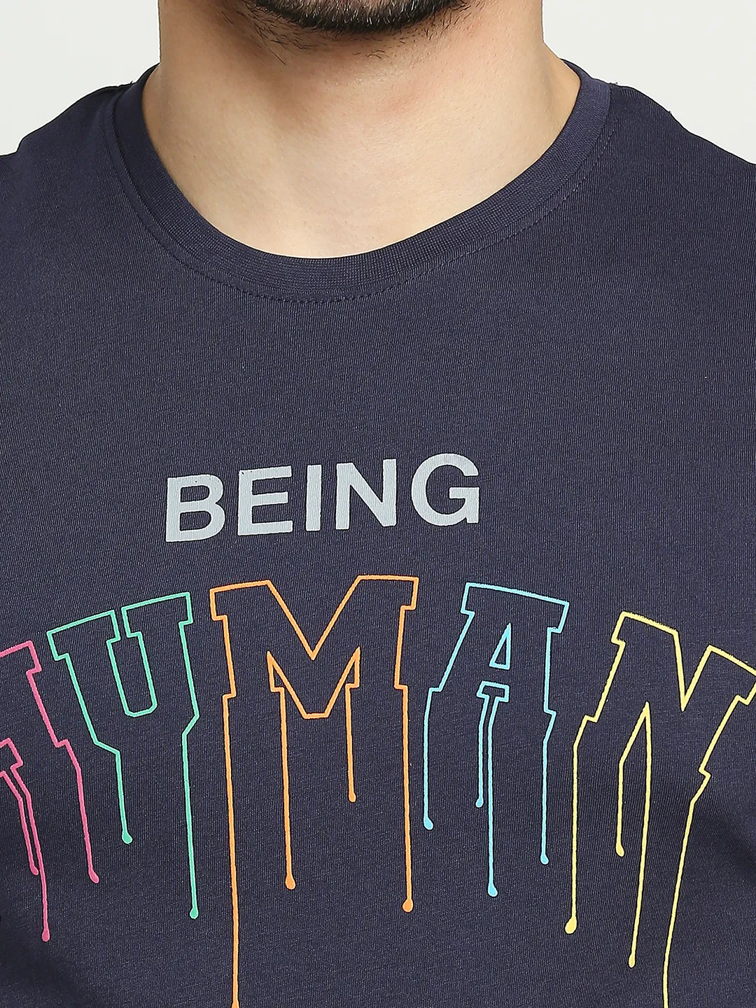 Blue Regular Fit Men's Sleevesles T-Shirt by Being Human Clothing - Image 2