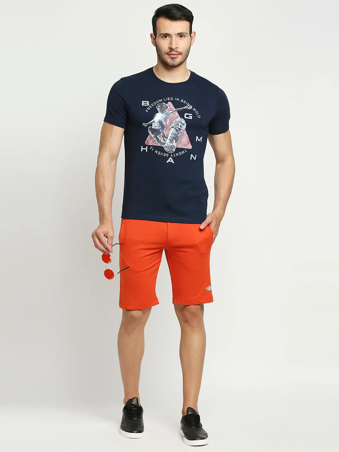 Navy Regular Fit Round Neck Men's T-Shirt by Being Human Clothing - Image 6