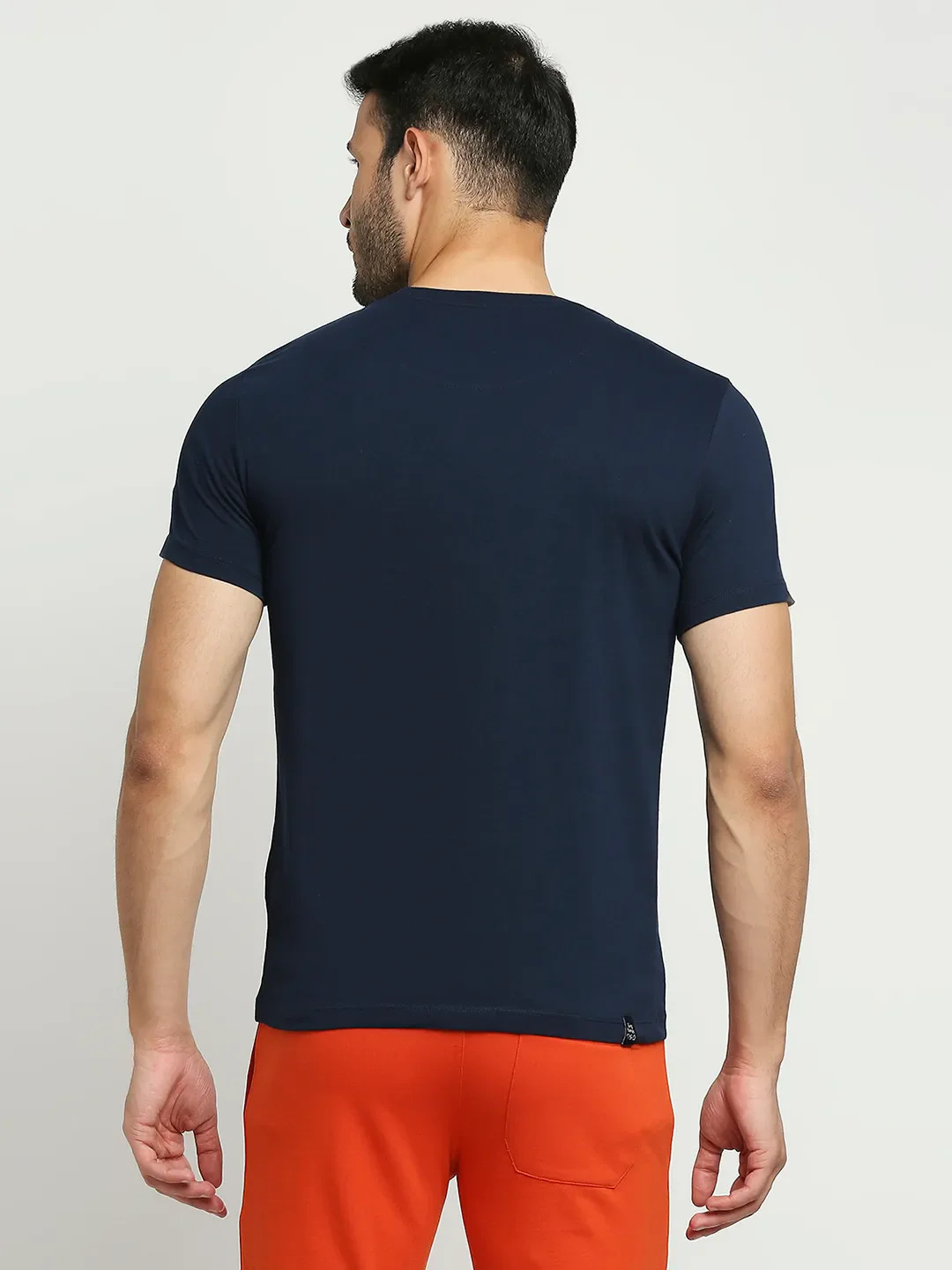 Navy Regular Fit Round Neck Men's T-Shirt by Being Human Clothing - Image 8