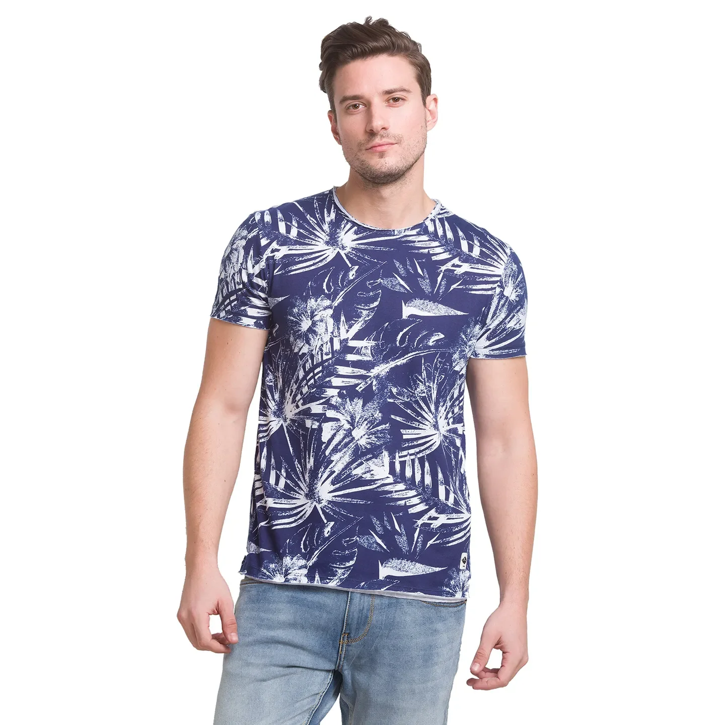 Blue Regular Fit Men's Short Sleeves T-Shirt by Being Human Clothing