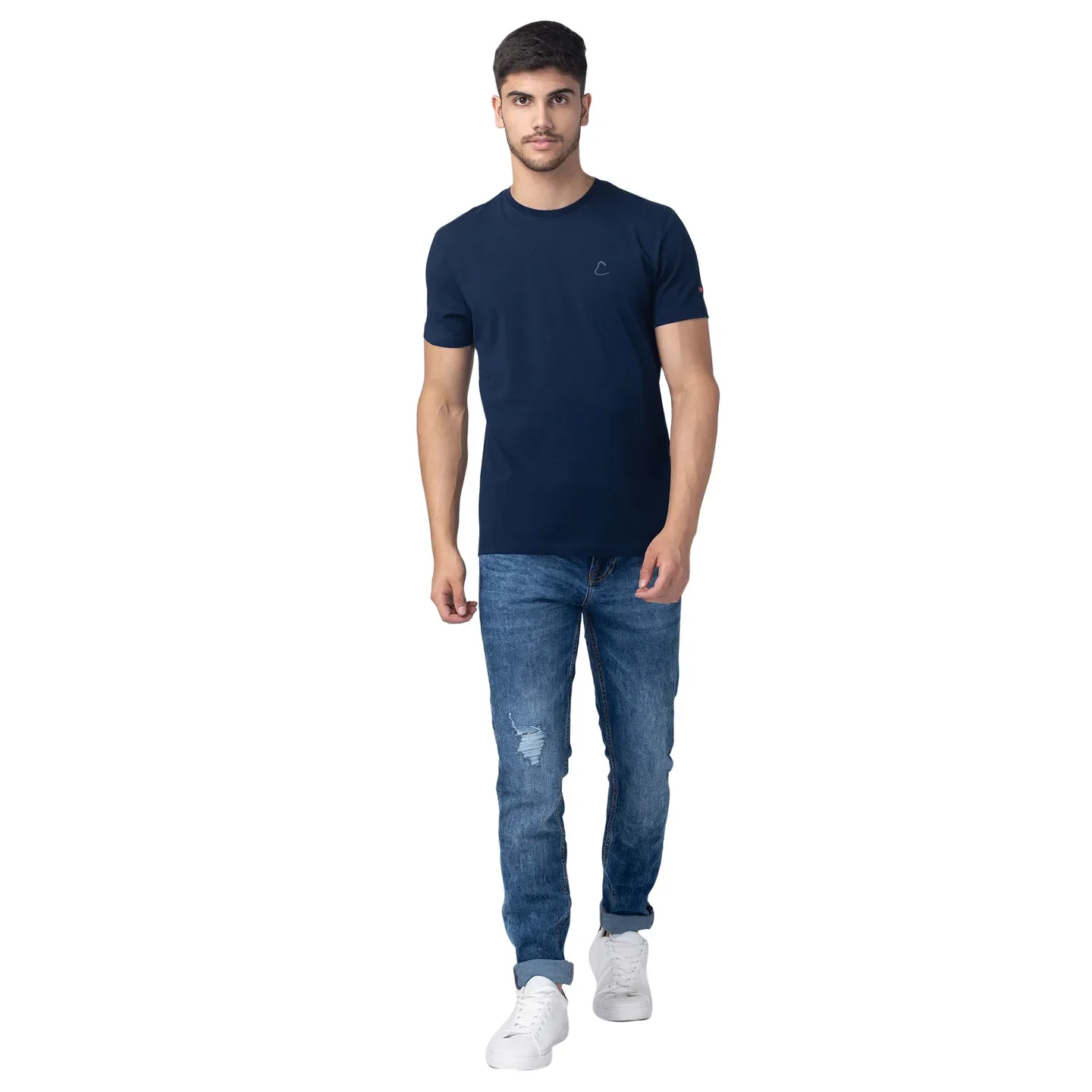 Blue Regular Fit Men's Short Sleeves T-Shirt by Being Human Clothing - Image 5