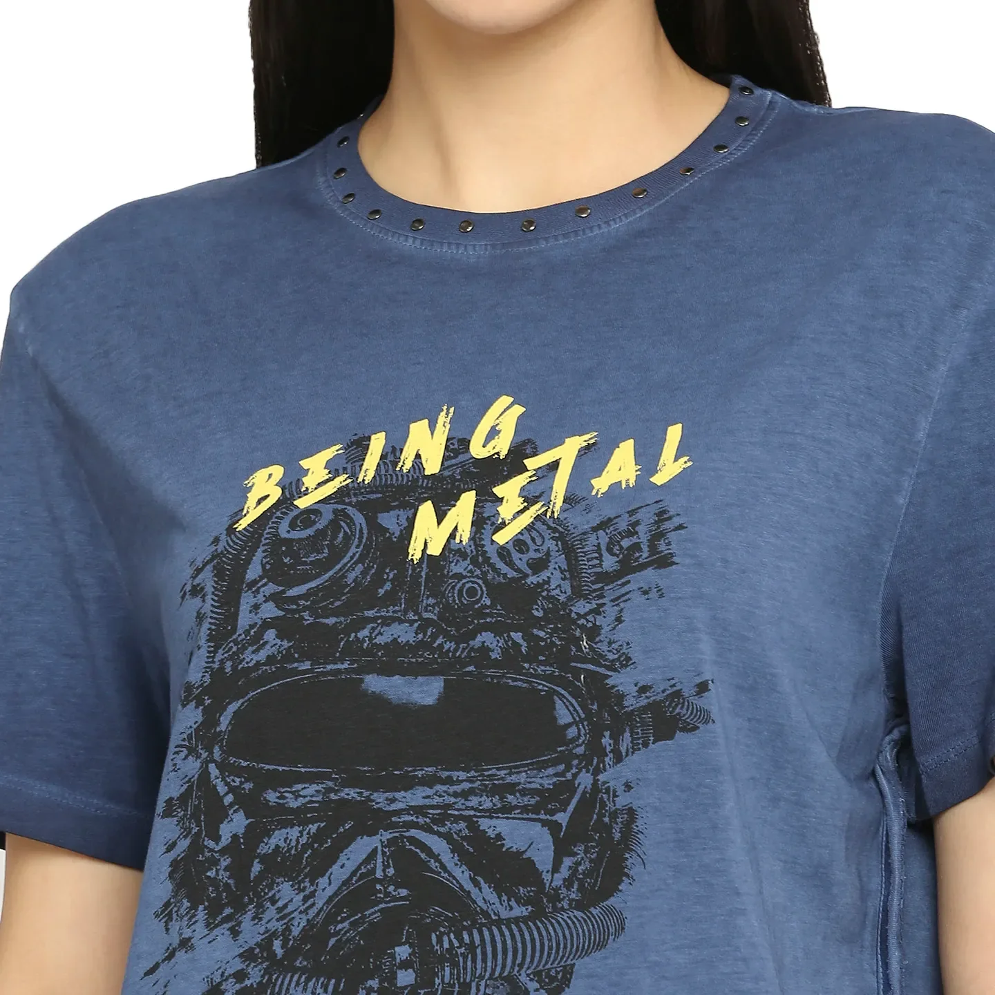 Navy Regular Fit Round Neck Men's T-Shirt by Being Human Clothing - Image 5