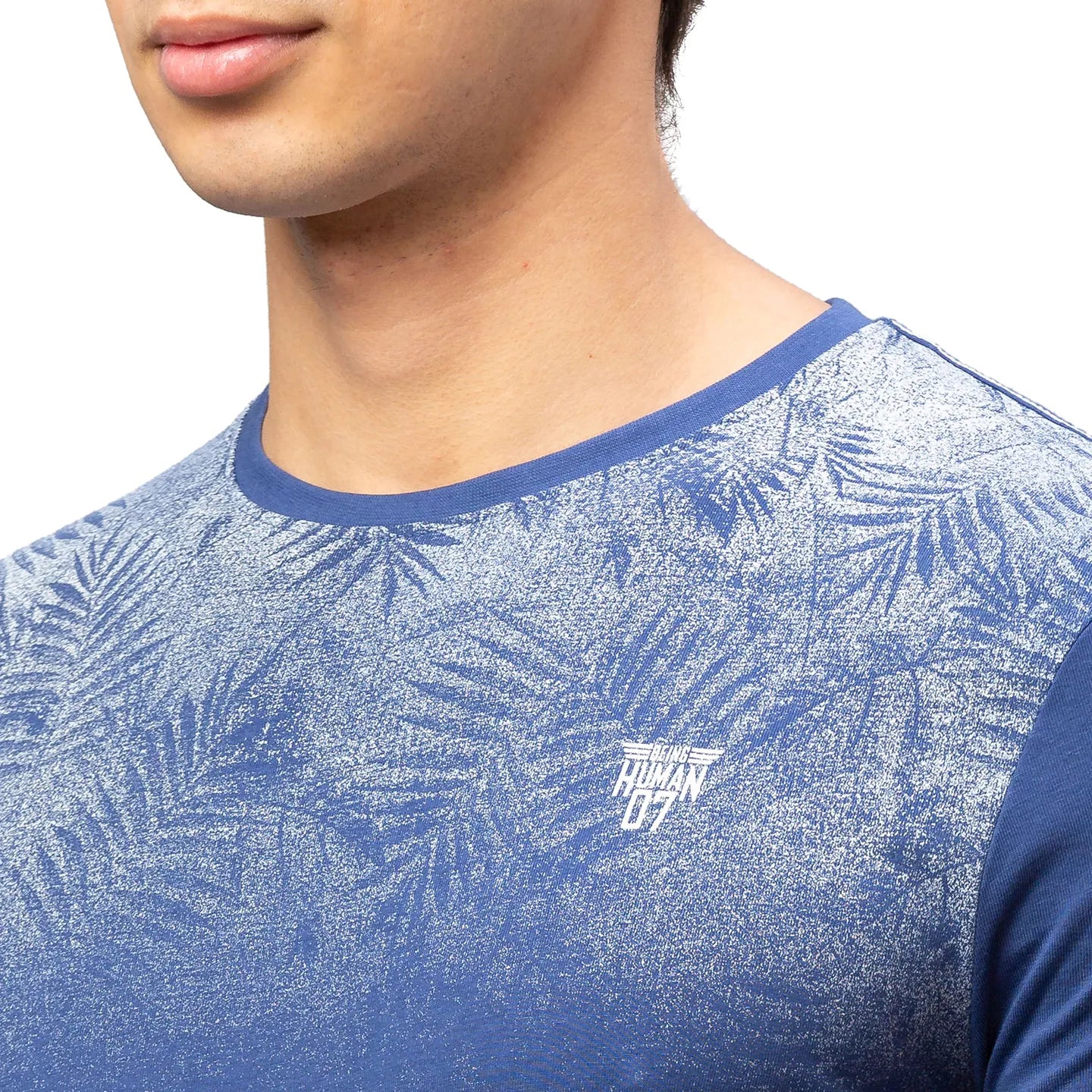 Blue Regular Fit Men's Short Sleeves T-Shirt by Being Human Clothing - Image 5