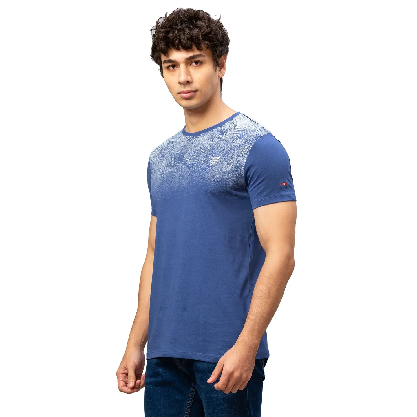 Blue Regular Fit Men's Short Sleeves T-Shirt by Being Human Clothing - Image 4