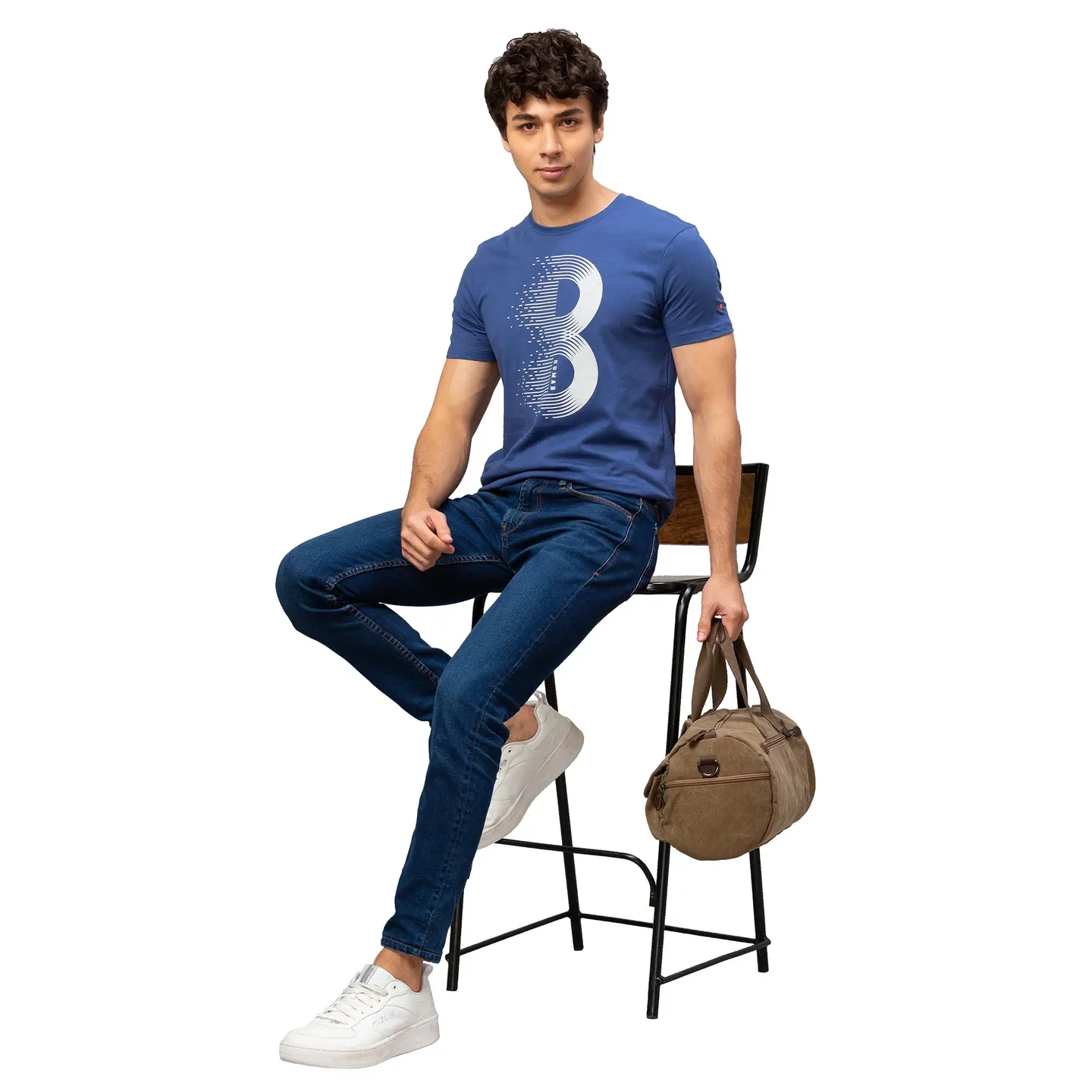 Blue Regular Fit Men's Short Sleeves T-Shirt by Being Human Clothing - Image 6