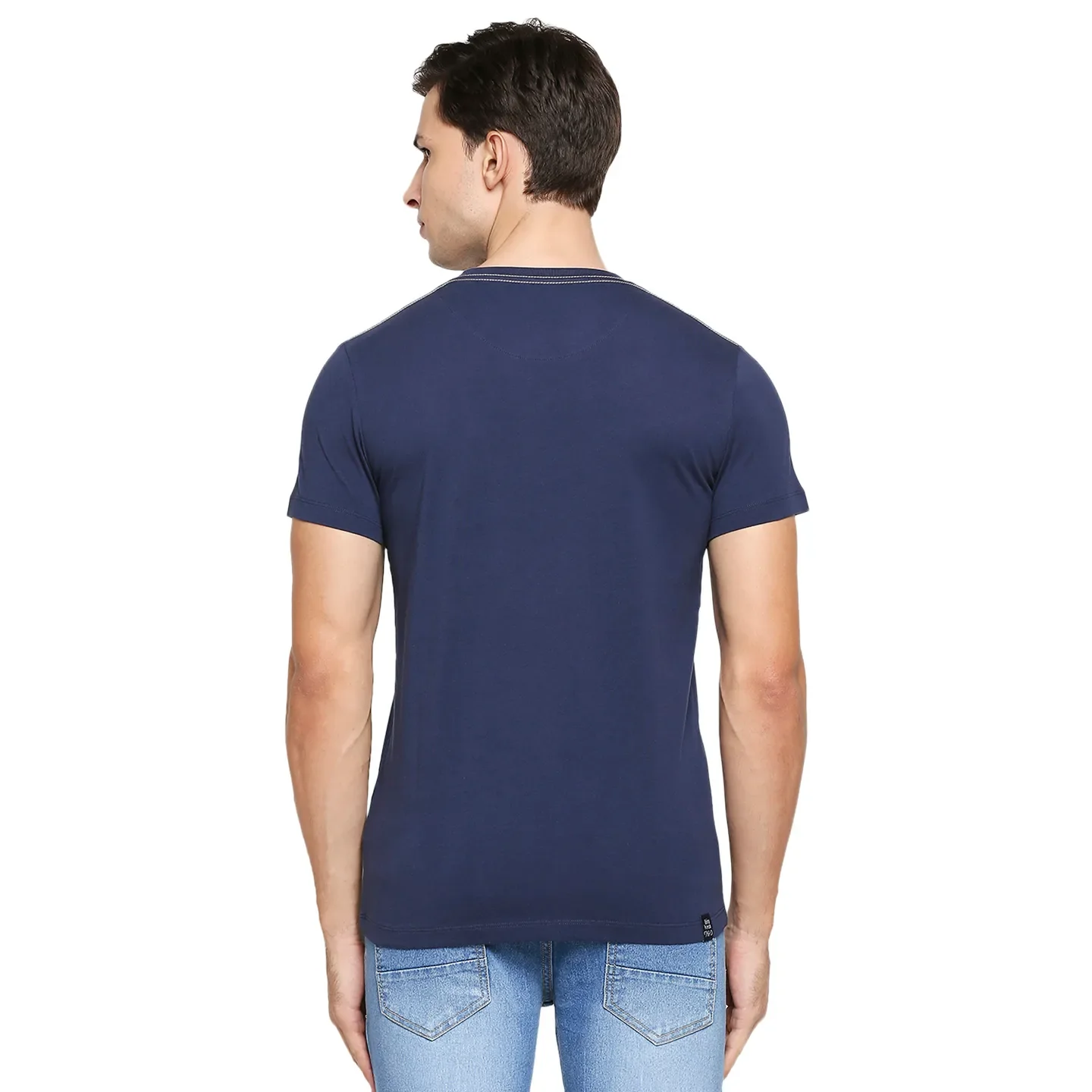 Blue Regular Fit Men's Short Sleeves T-Shirt by Being Human Clothing - Image 4