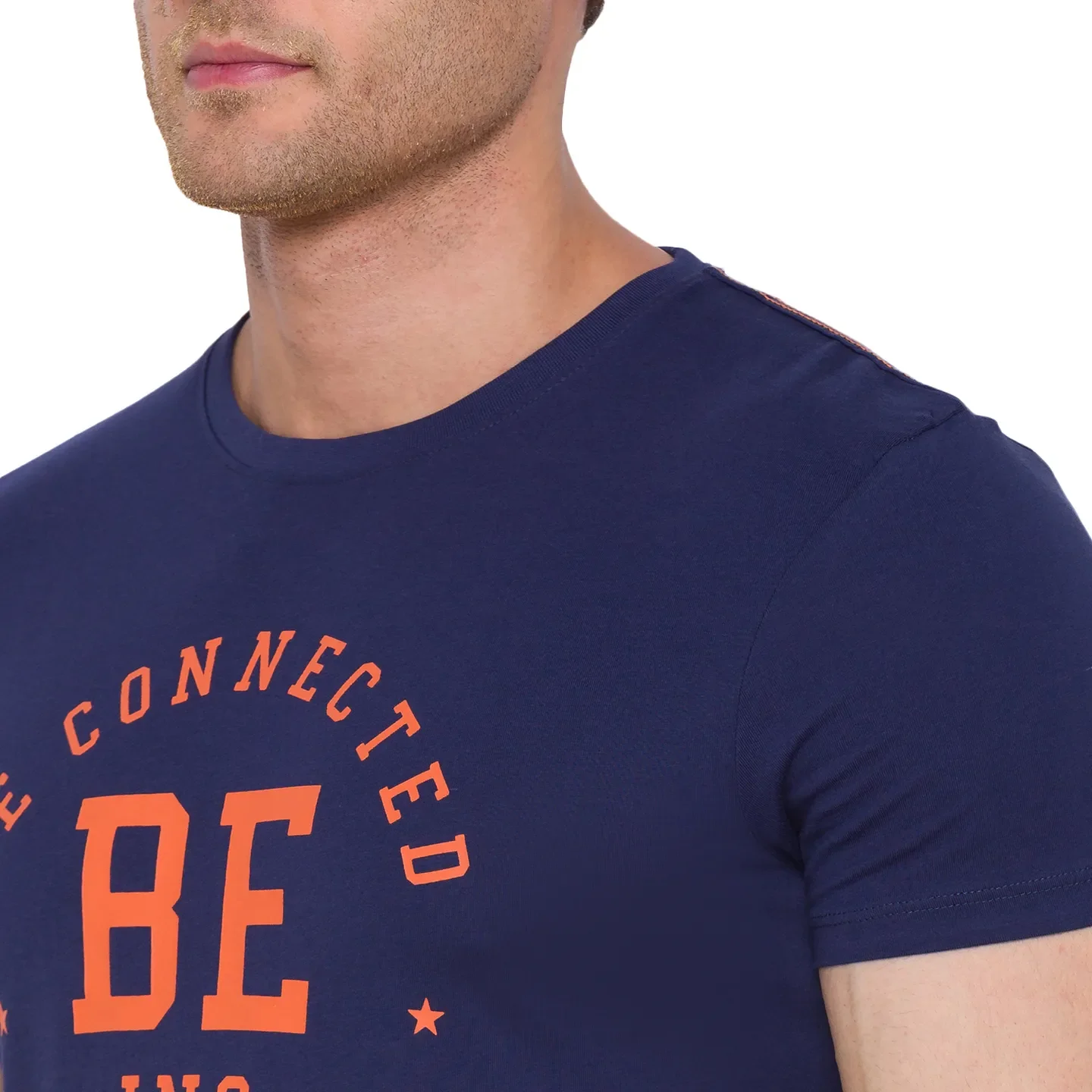 Blue Regular Fit Men's Short Sleeves T-Shirt by Being Human Clothing - Image 4