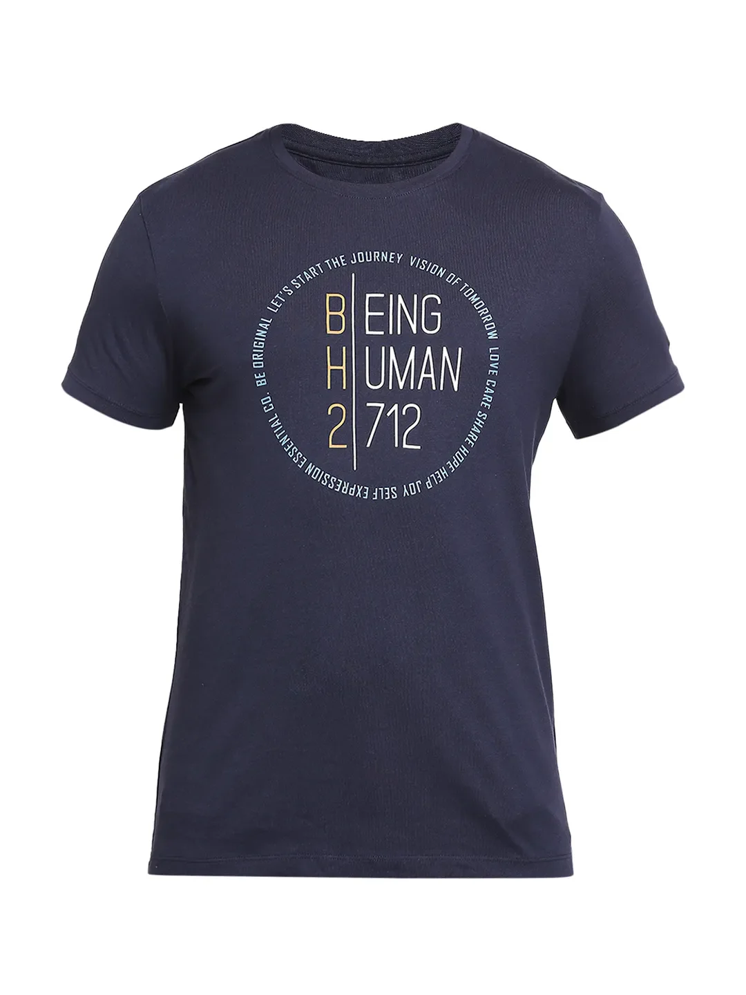 Blue Regular Fit Men's Short Sleeves T-Shirt by Being Human Clothing - Image 7